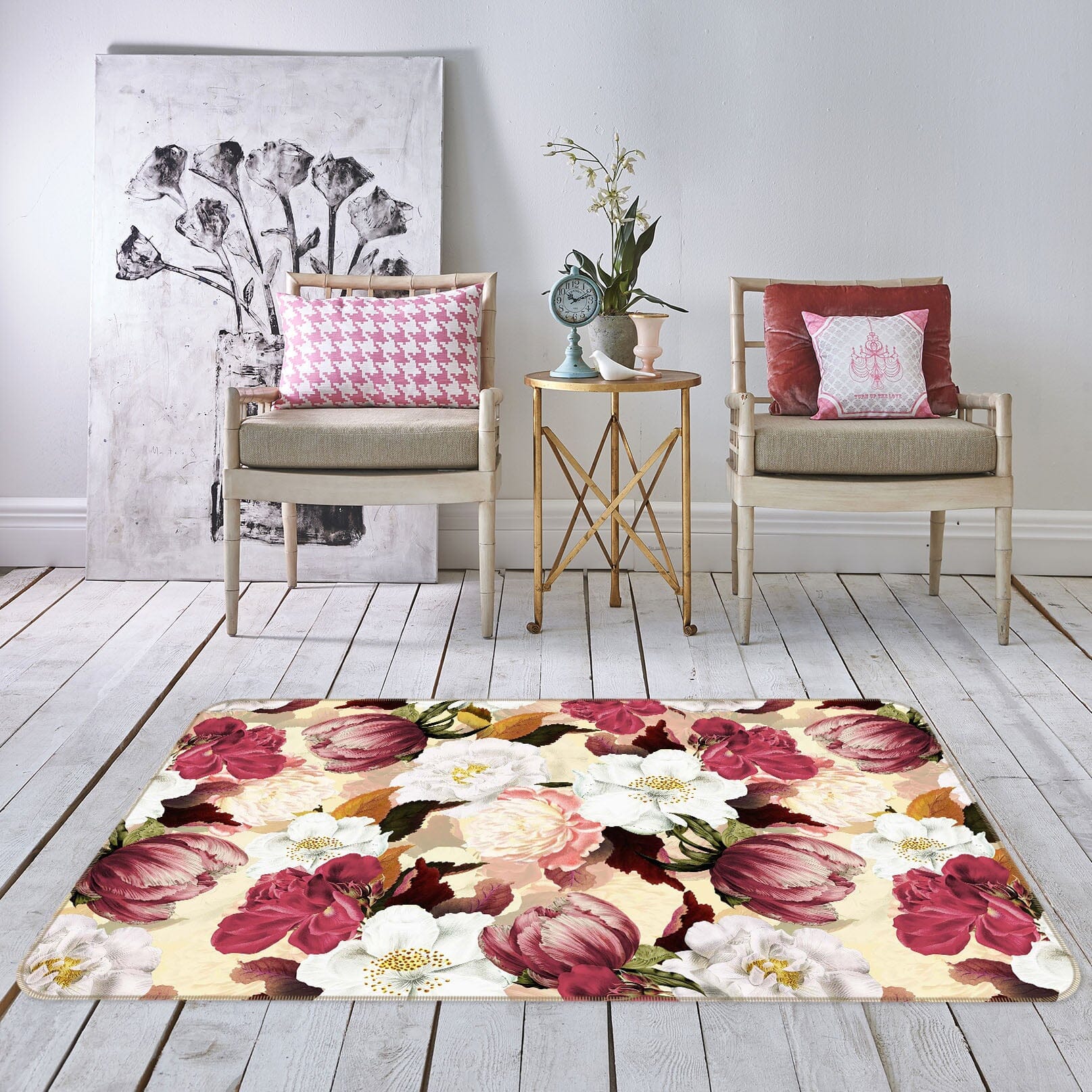 3D Painted Flowers 160 Uta Naumann Rug Non Slip Rug Mat Mat AJ Creativity Home