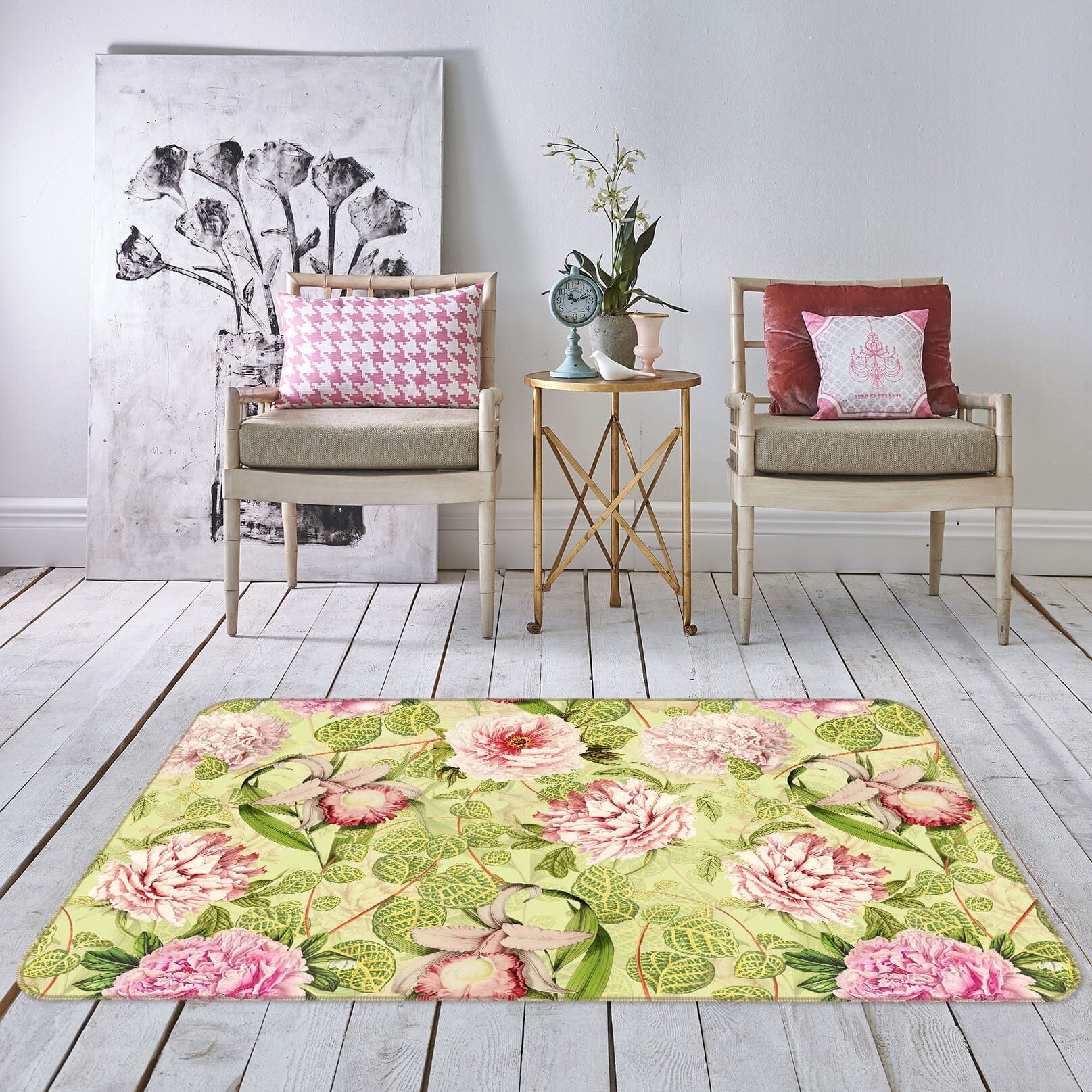 3D Pink Spring 175 Uta Naumann Rug Non Slip Rug Mat Mat AJ Creativity Home