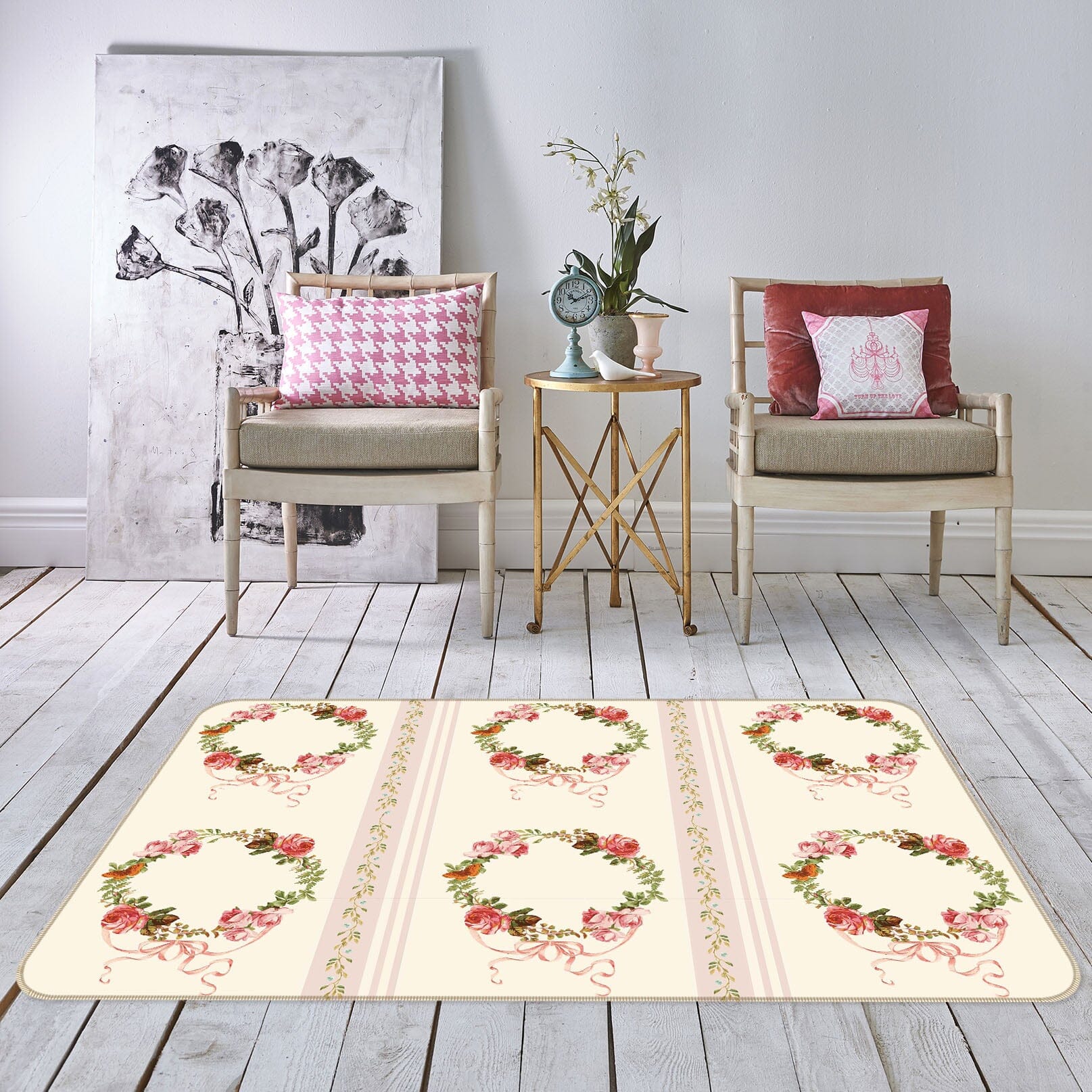 3D Flower Ring 159 Uta Naumann Rug Non Slip Rug Mat Mat AJ Creativity Home
