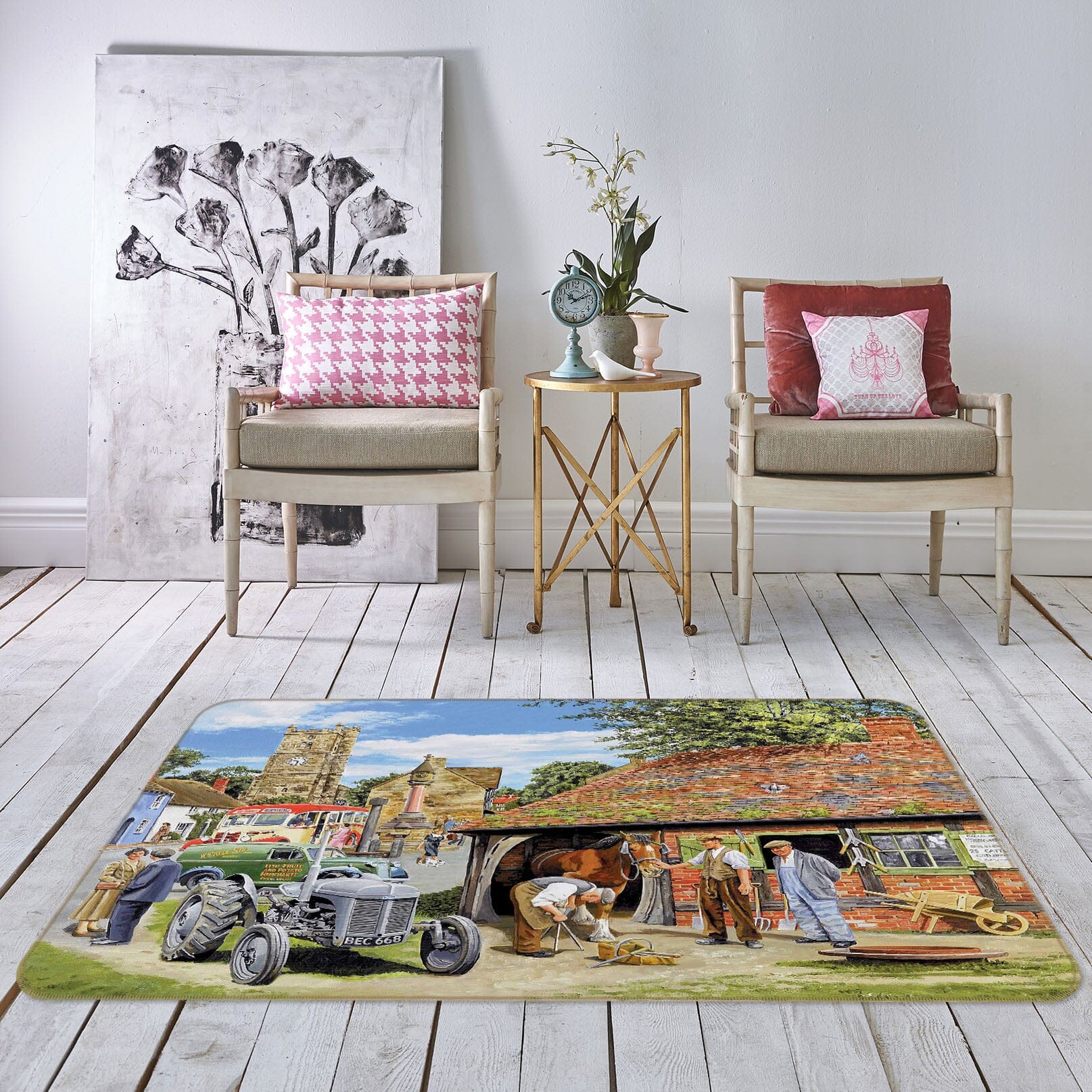 3D Old Friends 1092 Trevor Mitchell Rug Non Slip Rug Mat Mat AJ Creativity Home