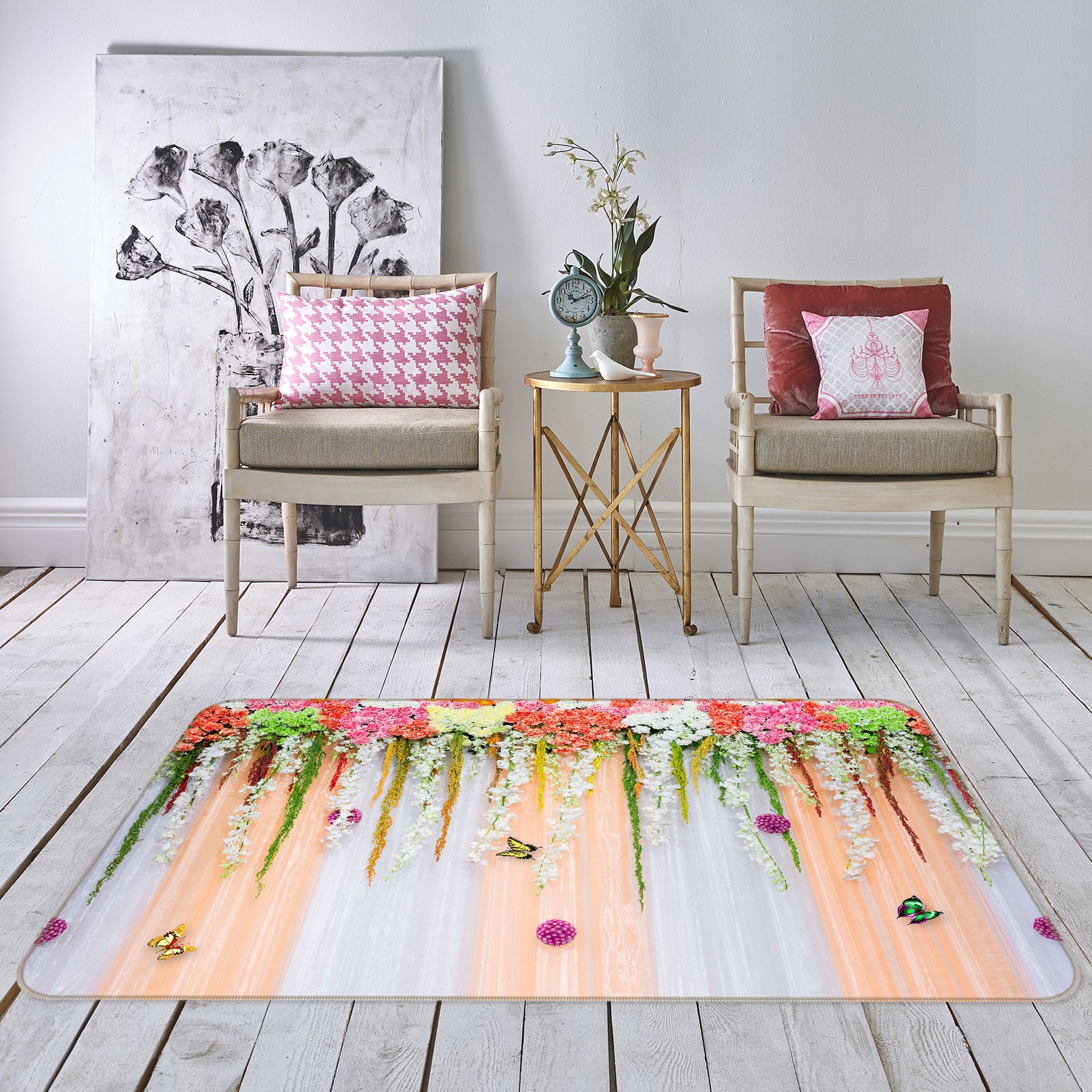 3D Flower Wall 76297 Non Slip Rug Mat