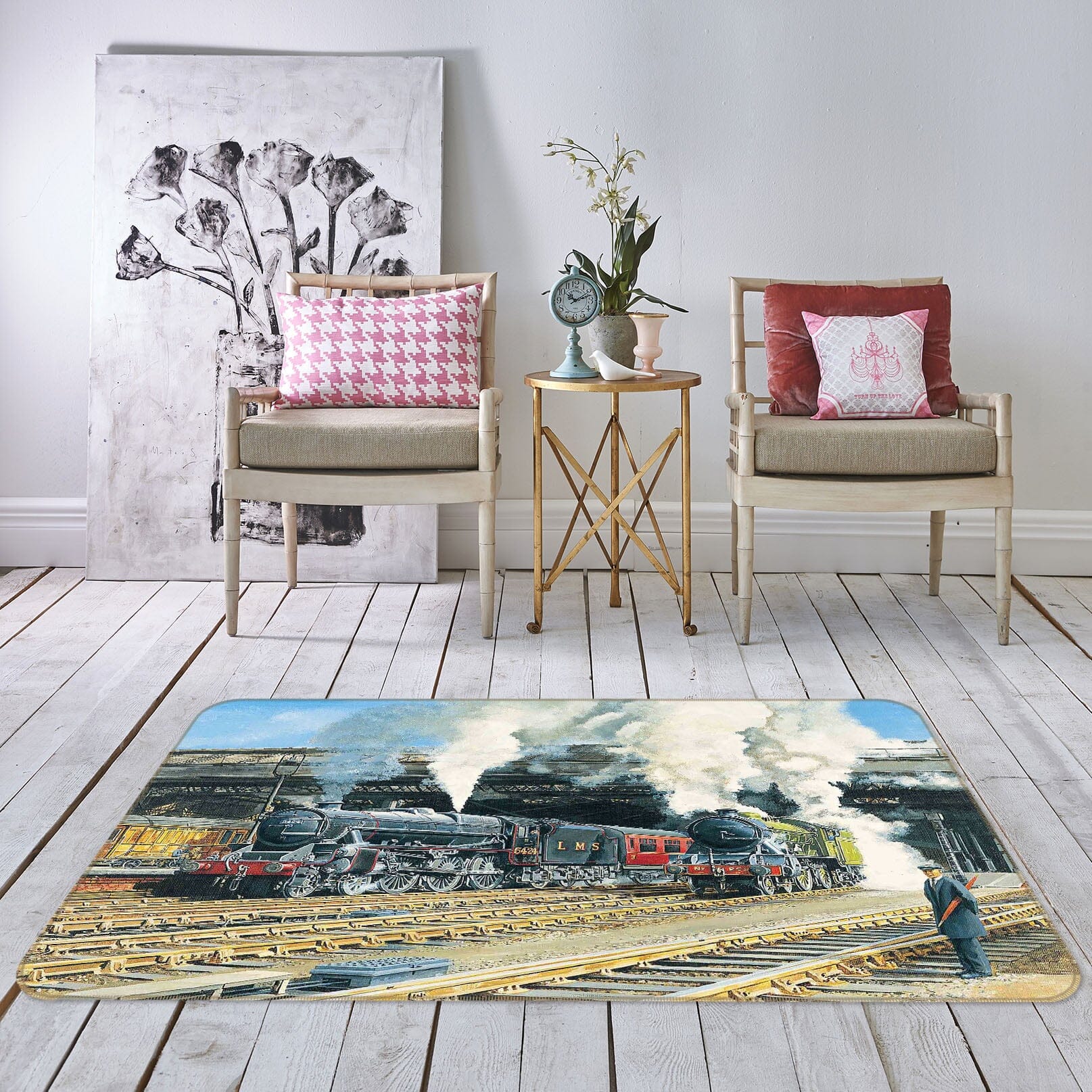 3D Full Steam Ahead 1074 Trevor Mitchell Rug Non Slip Rug Mat Mat AJ Creativity Home