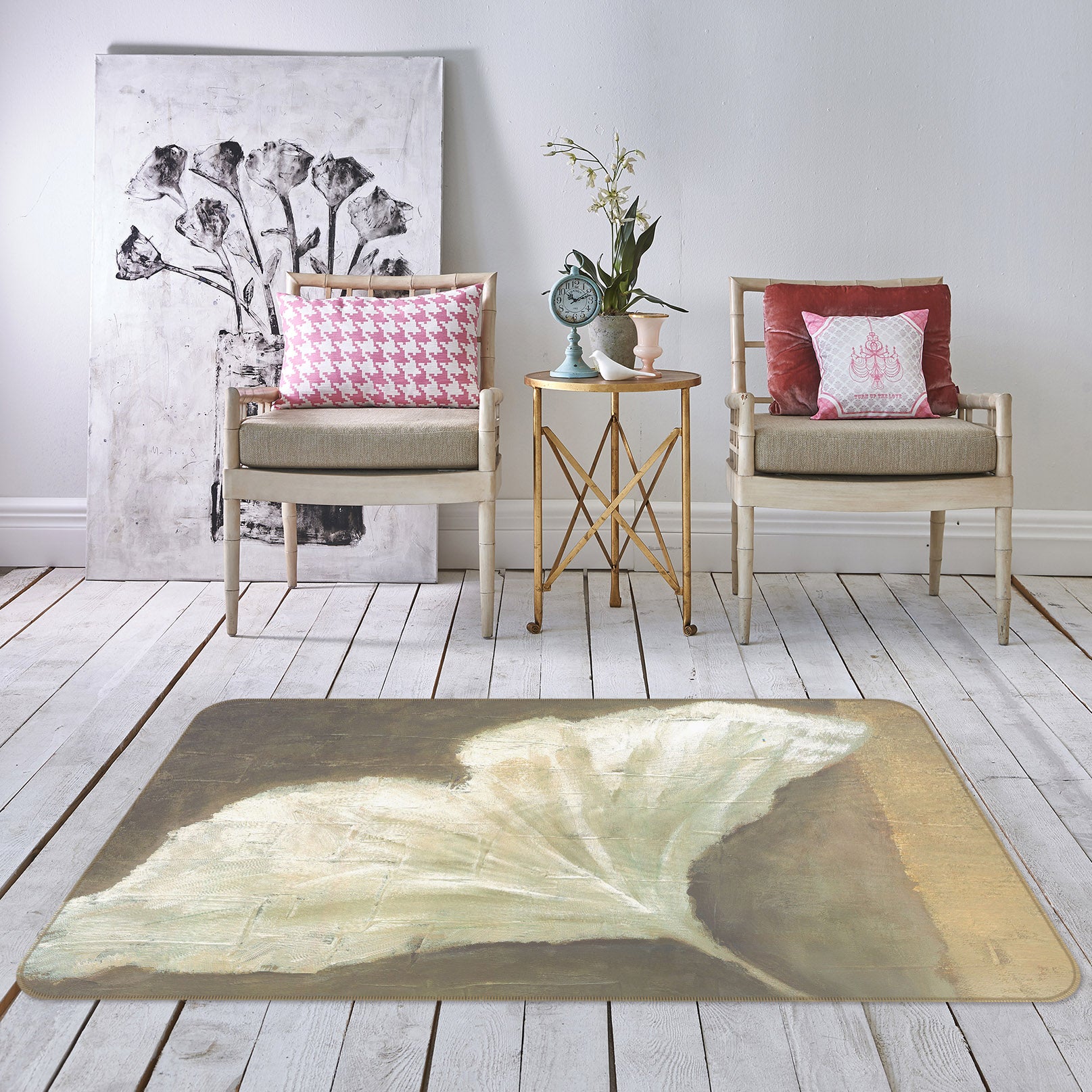 3D Ginkgo Biloba 32040 Non Slip Rug Mat