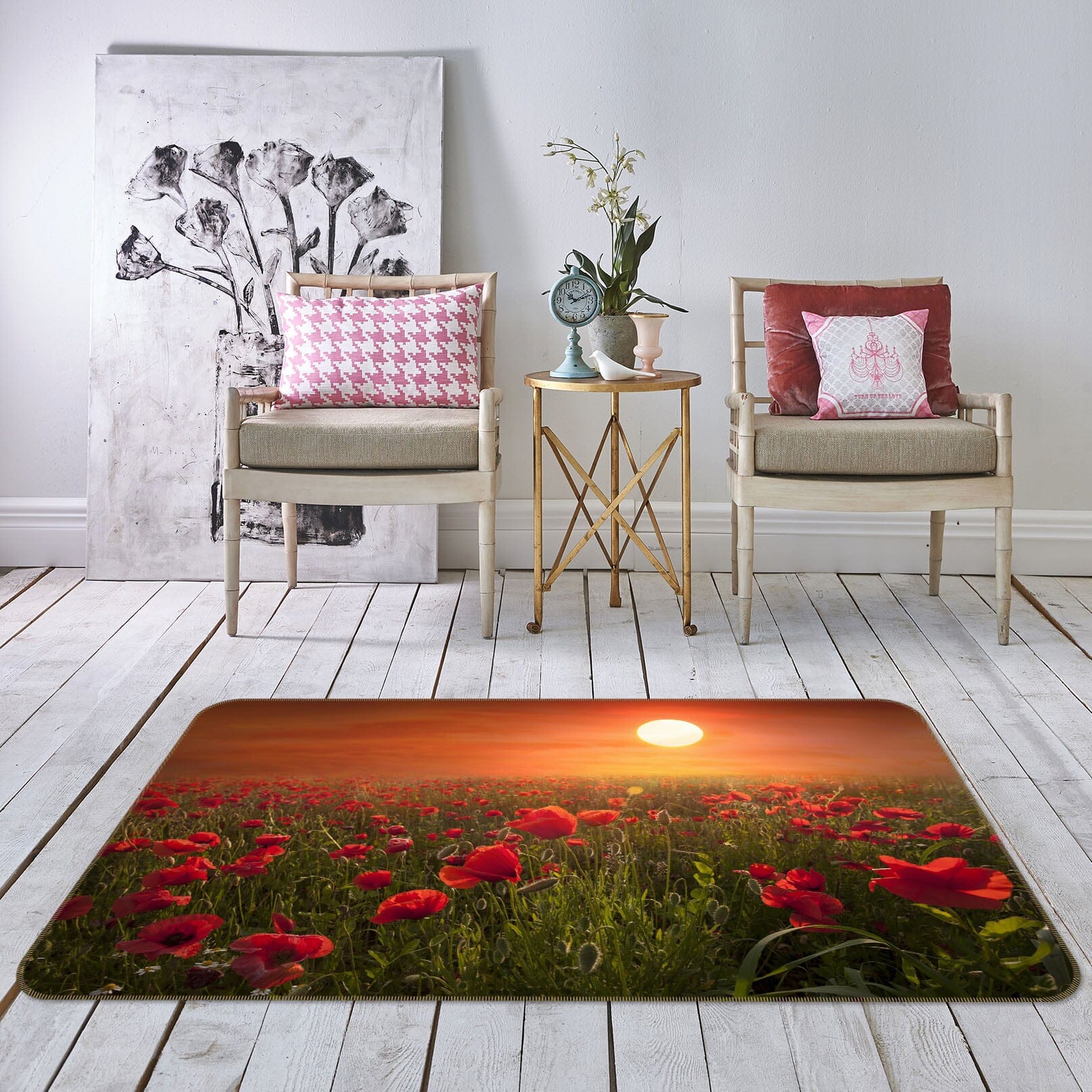3D Sunset Garden 1116 Marco Carmassi Rug Non Slip Rug Mat Mat AJ Creativity Home