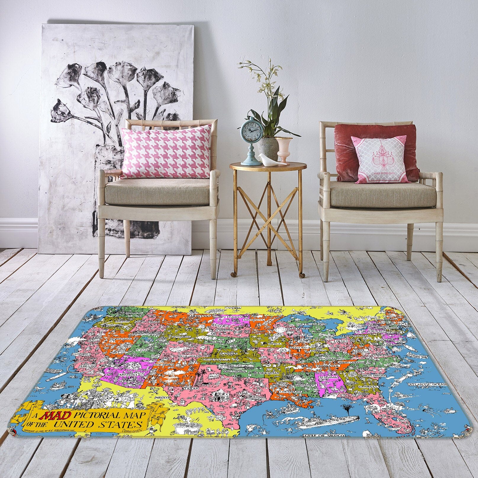 3D Color Painting 2006 World Map Non Slip Rug Mat Mat AJ Creativity Home