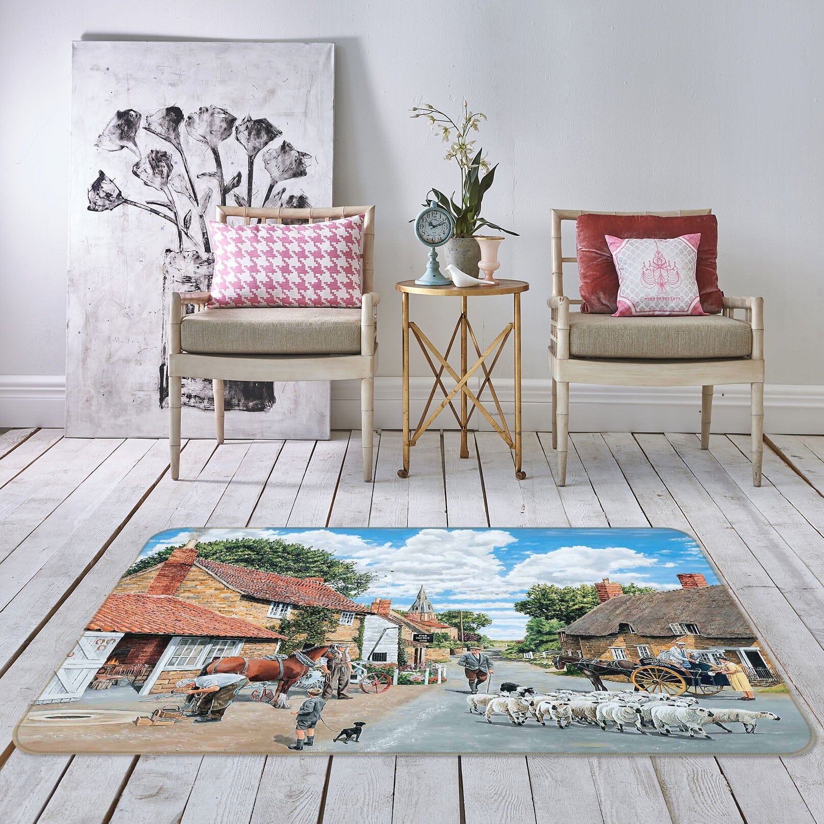 3D The Village Farrier 1123 Trevor Mitchell Rug Non Slip Rug Mat Mat AJ Creativity Home
