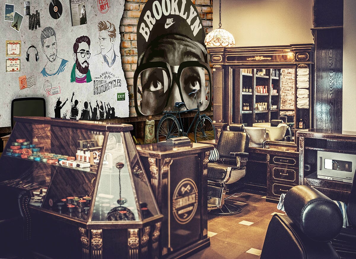 3D Gold Medal Barber 1464 Barber Shop Wall Murals Wallpaper AJ Wallpaper 2