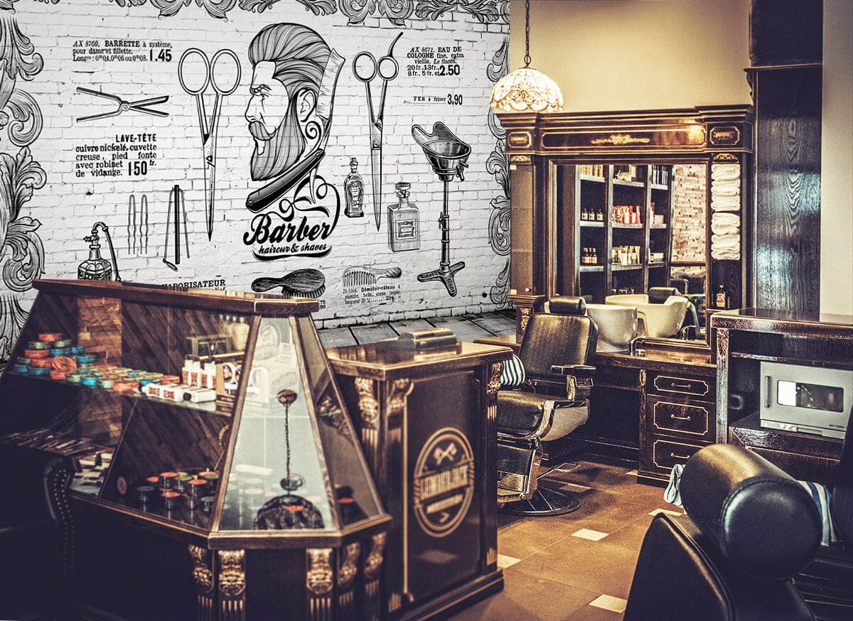 3D Scissors Comb 1478 Barber Shop Wall Murals Wallpaper AJ Wallpaper 2