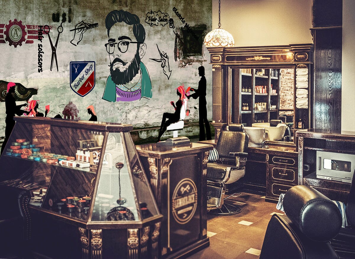 3D Haircut Sign 1473 Barber Shop Wall Murals Wallpaper AJ Wallpaper 2