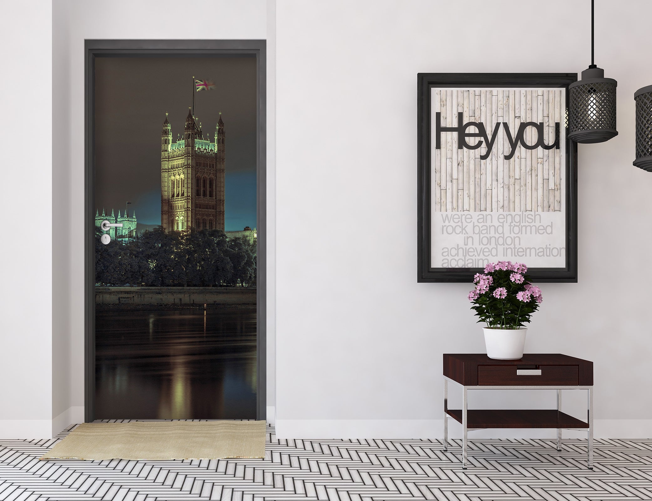 3D Building Night 10691 Assaf Frank Door Mural