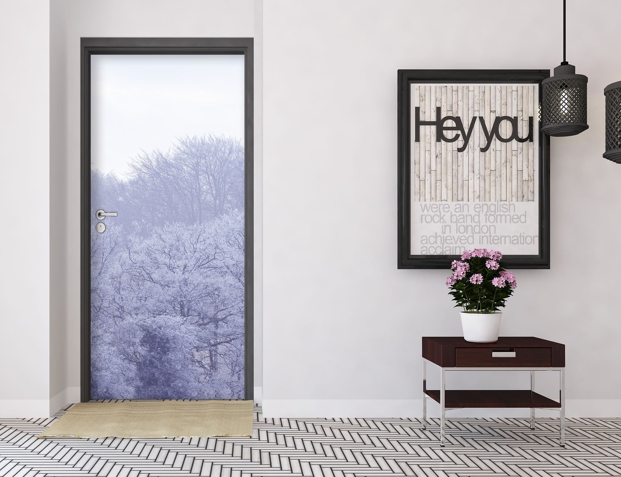 3D Fog Tree 5125 Assaf Frank Door Mural