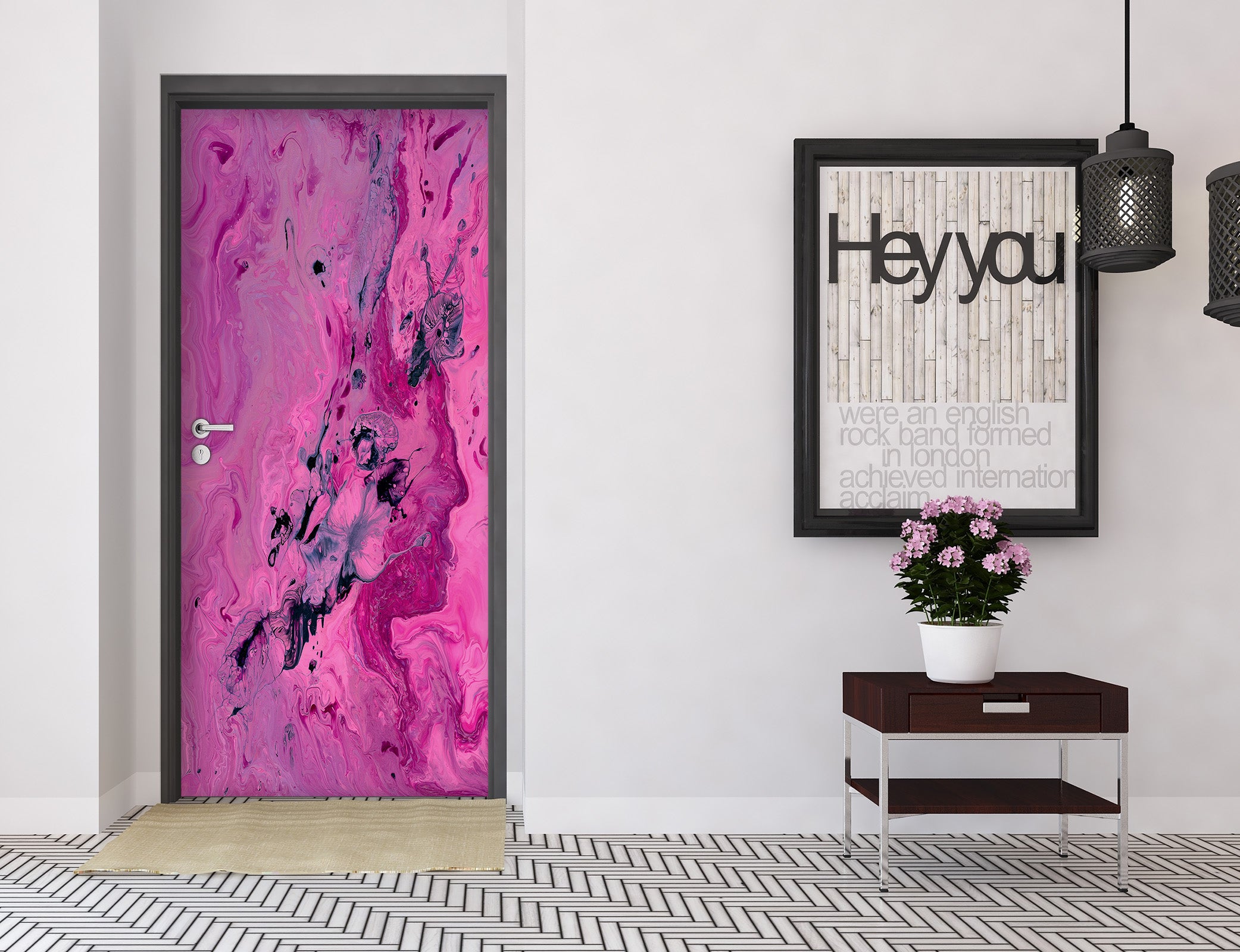 3D Fuchsia 21220 Door Mural