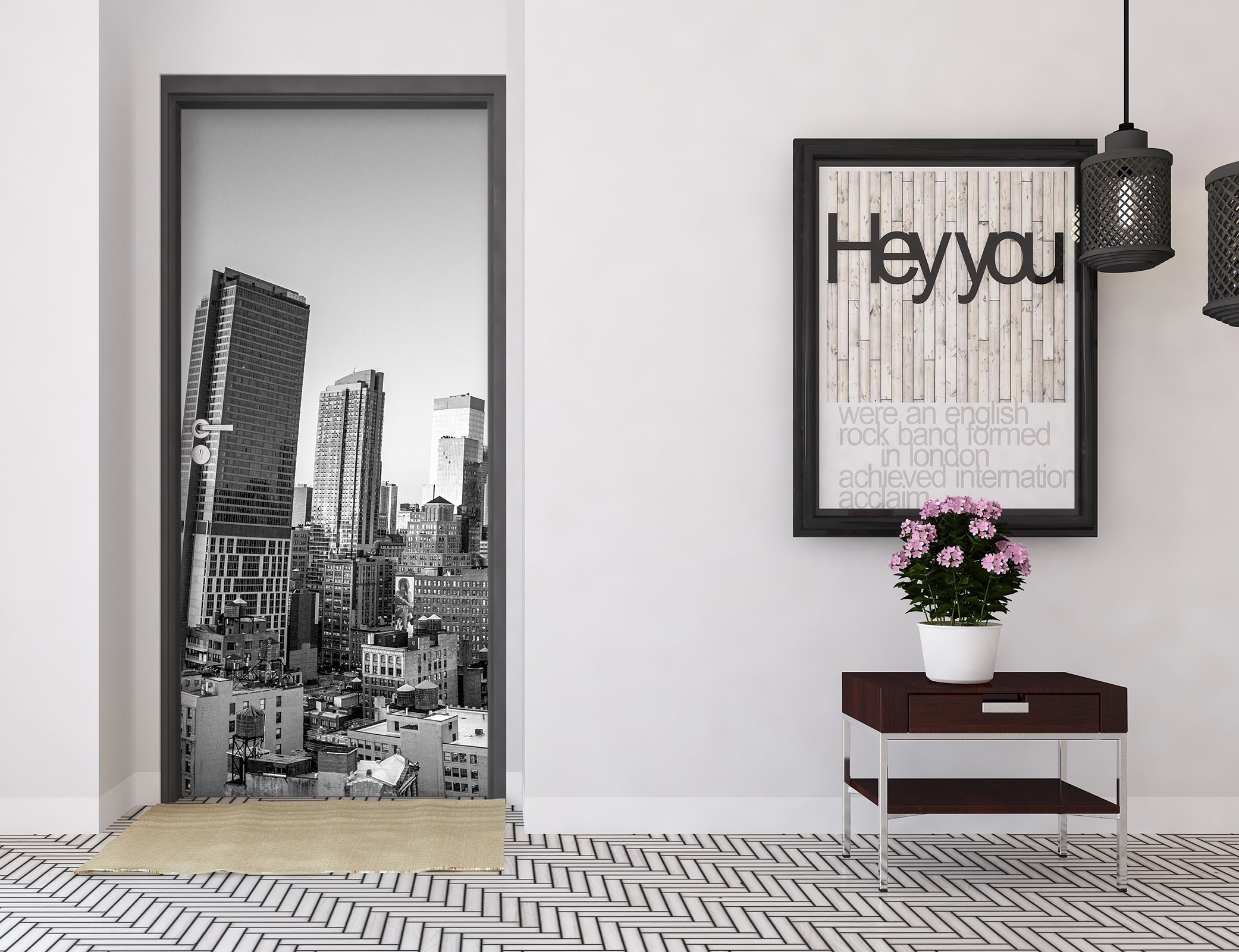 3D Grey Building 101152 Assaf Frank Door Mural