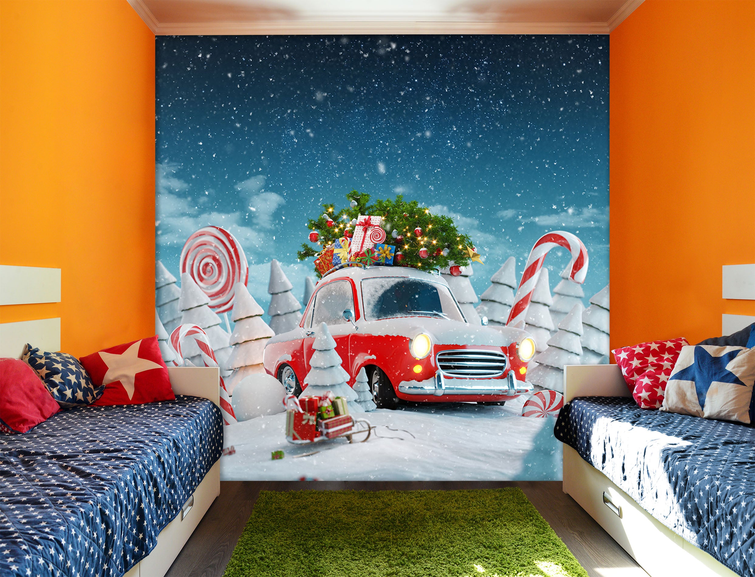 3D Christmas Lollipop 363 Vehicle Wall Murals