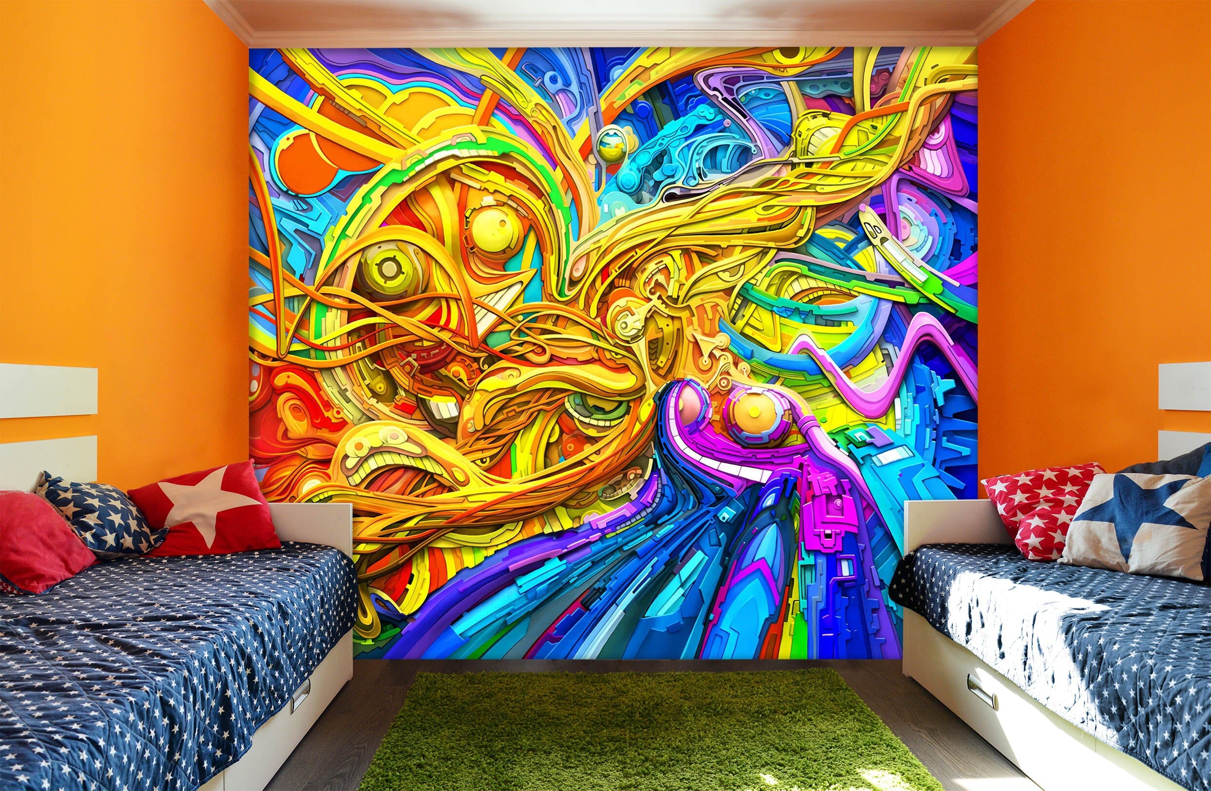 3D Color Graffiti 1684 Wall Murals Wallpaper AJ Wallpaper 2
