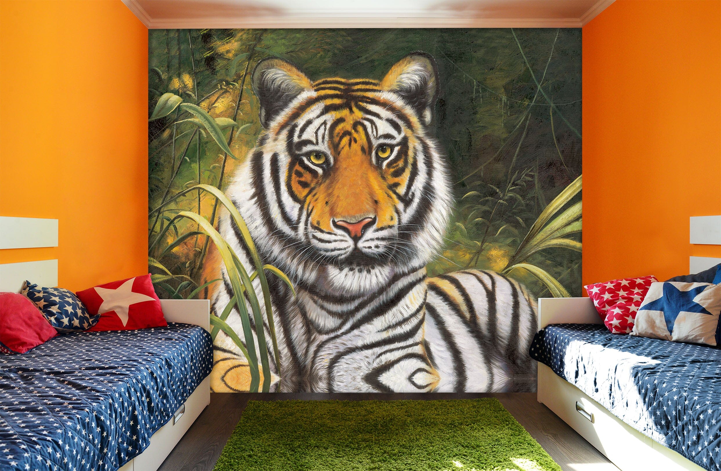 3D Mighty Tiger 218 Wall Murals Wallpaper AJ Wallpaper 2