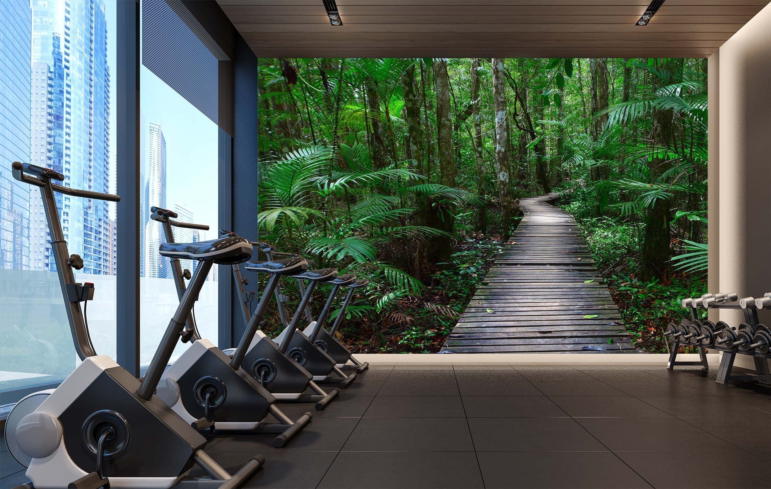 3D pathway in the tropical rainforest 19 Wall Murals Wallpaper AJ Wallpaper