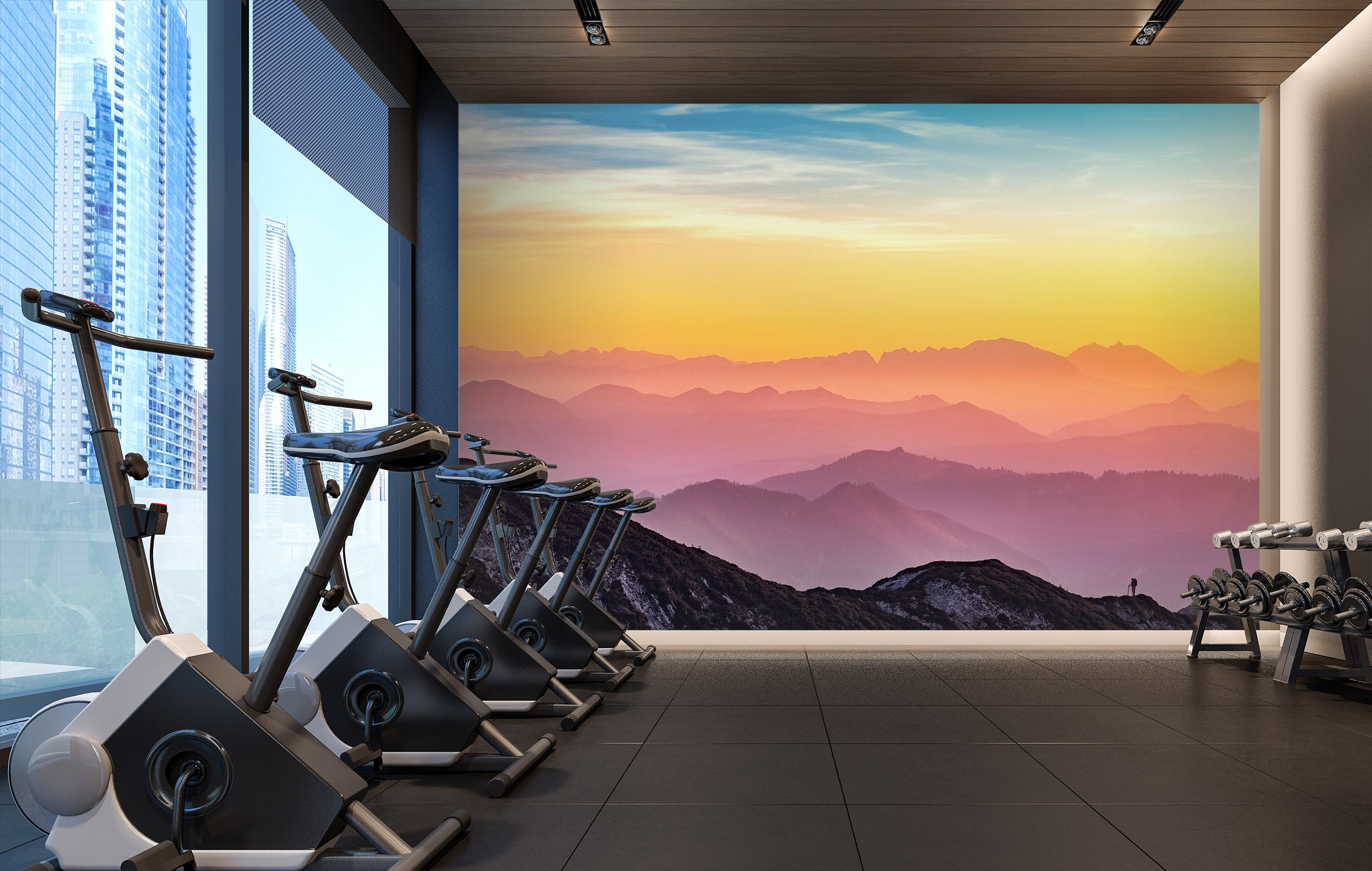 3D Sunset Valley 023 Wall Murals Wallpaper AJ Wallpaper 2
