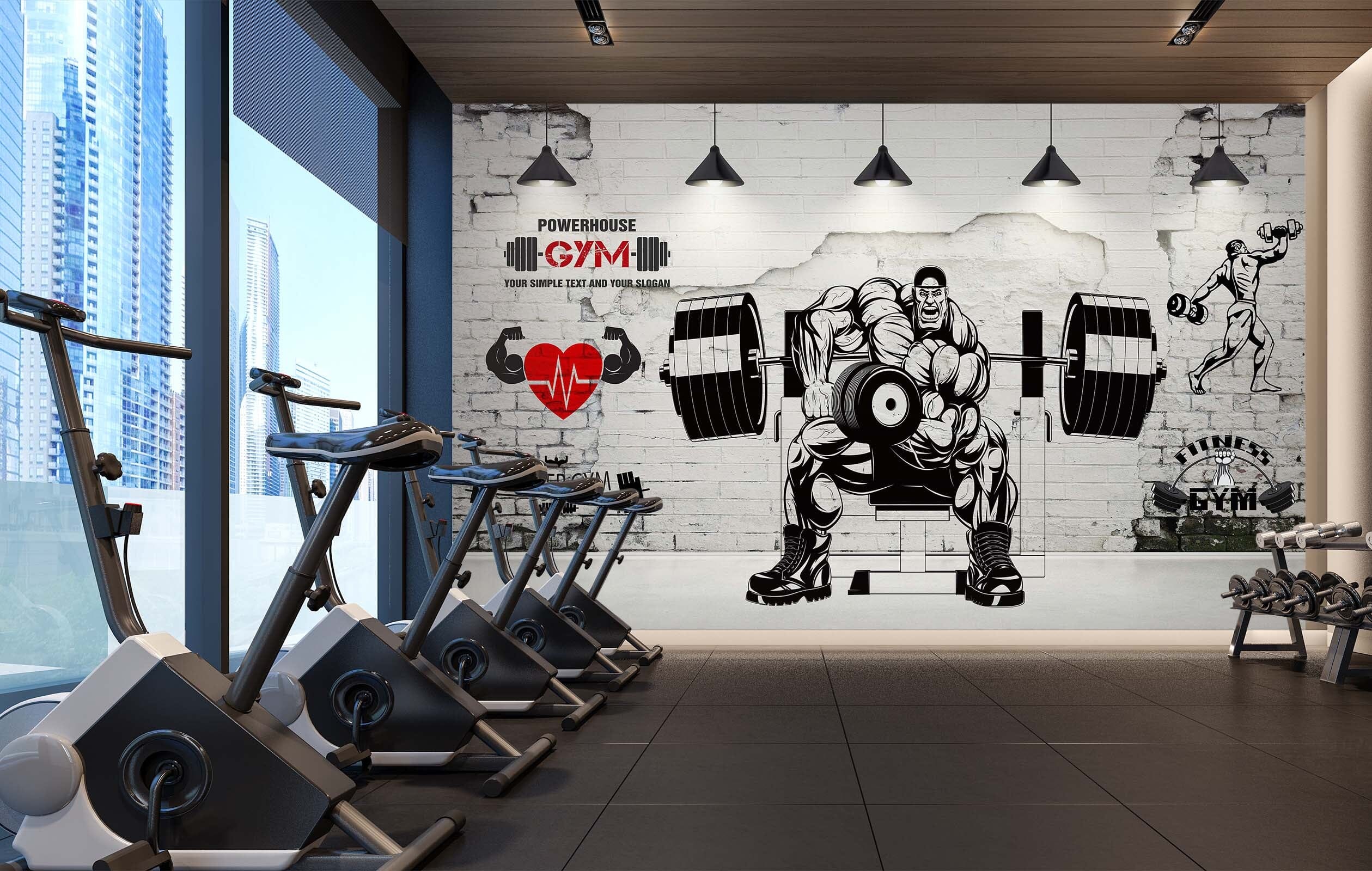 3D Barbell Animation 239 Wall Murals Wallpaper AJ Wallpaper 2