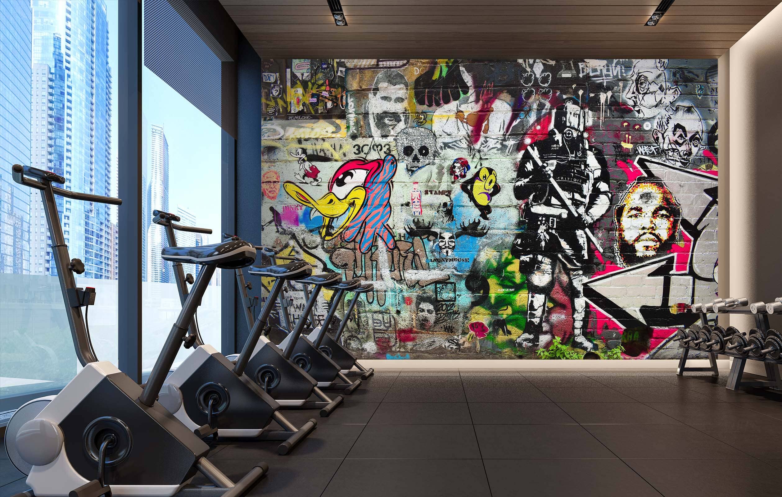 3D Graffiti Wall 104 Wall Murals Wallpaper AJ Wallpaper 2