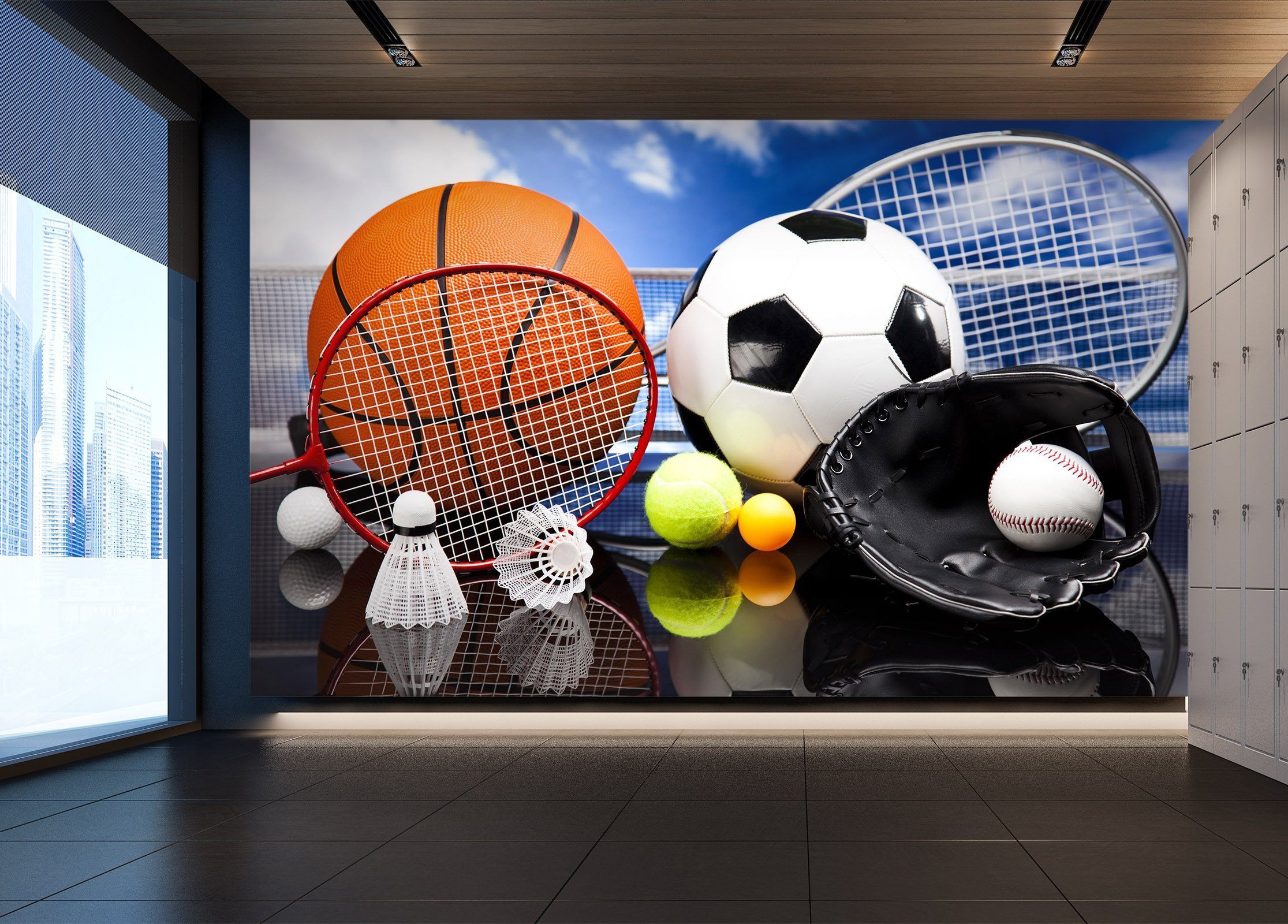 3D Ball Sports 059 Wall Murals Wallpaper AJ Wallpaper 2