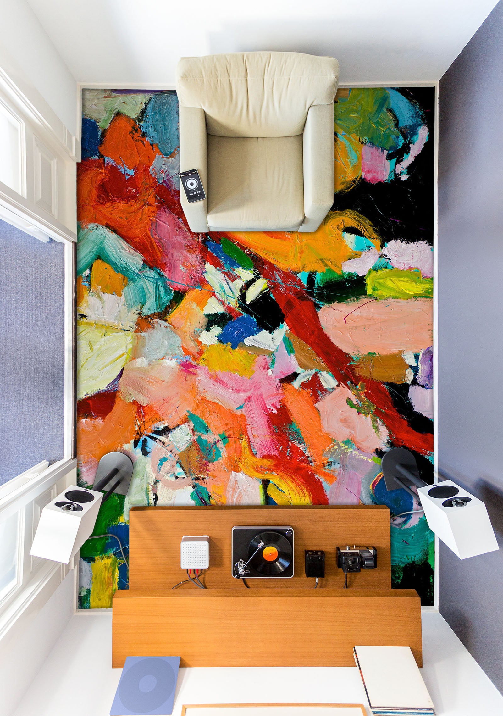 3D Colorful Pigment Brush Pattern 9941 Allan P. Friedlander Floor Mural