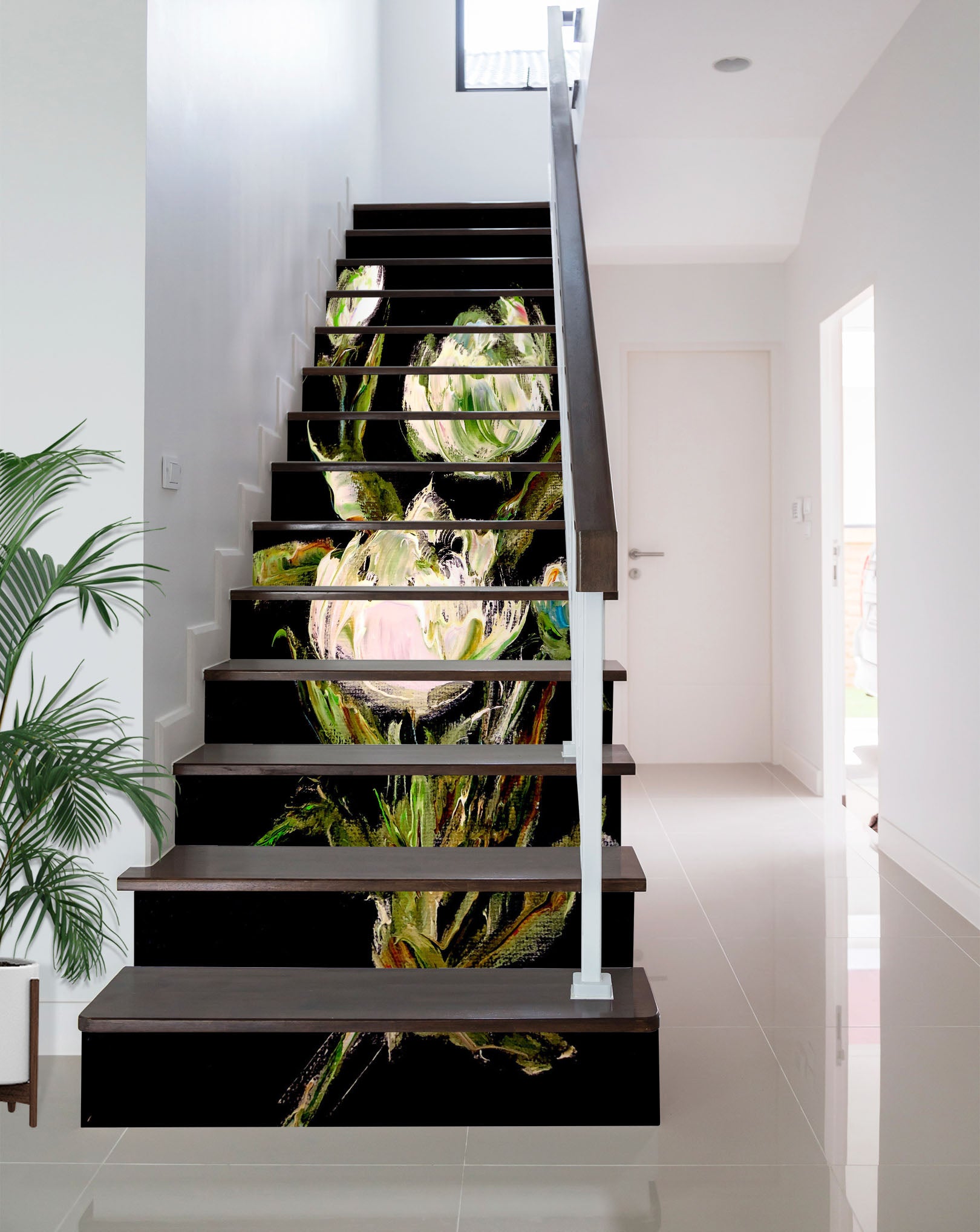 3D Hand Painted Flowers 2181 Skromova Marina Stair Risers