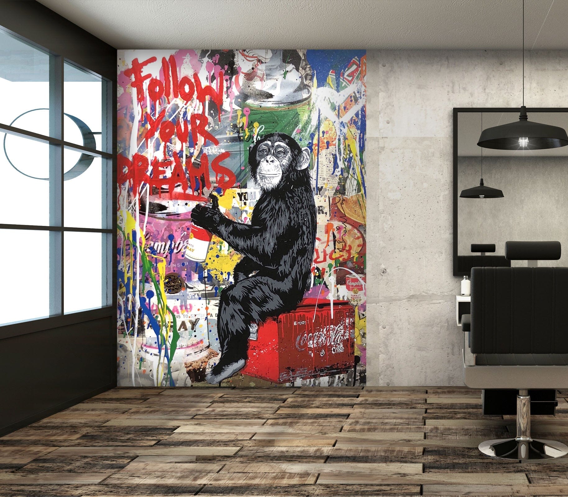 3D Red Graffiti 360 Wall Murals Wallpaper AJ Wallpaper 2