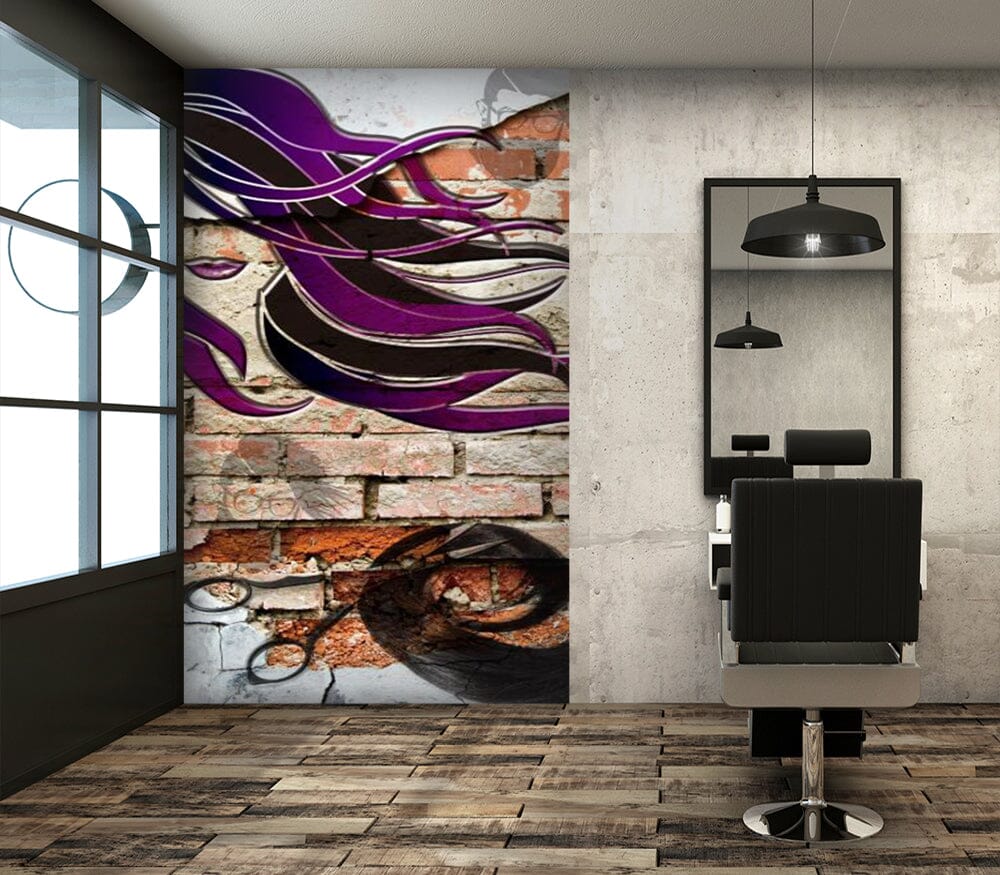 3D Long Purple Hair 1592 Wall Murals Wallpaper AJ Wallpaper 2