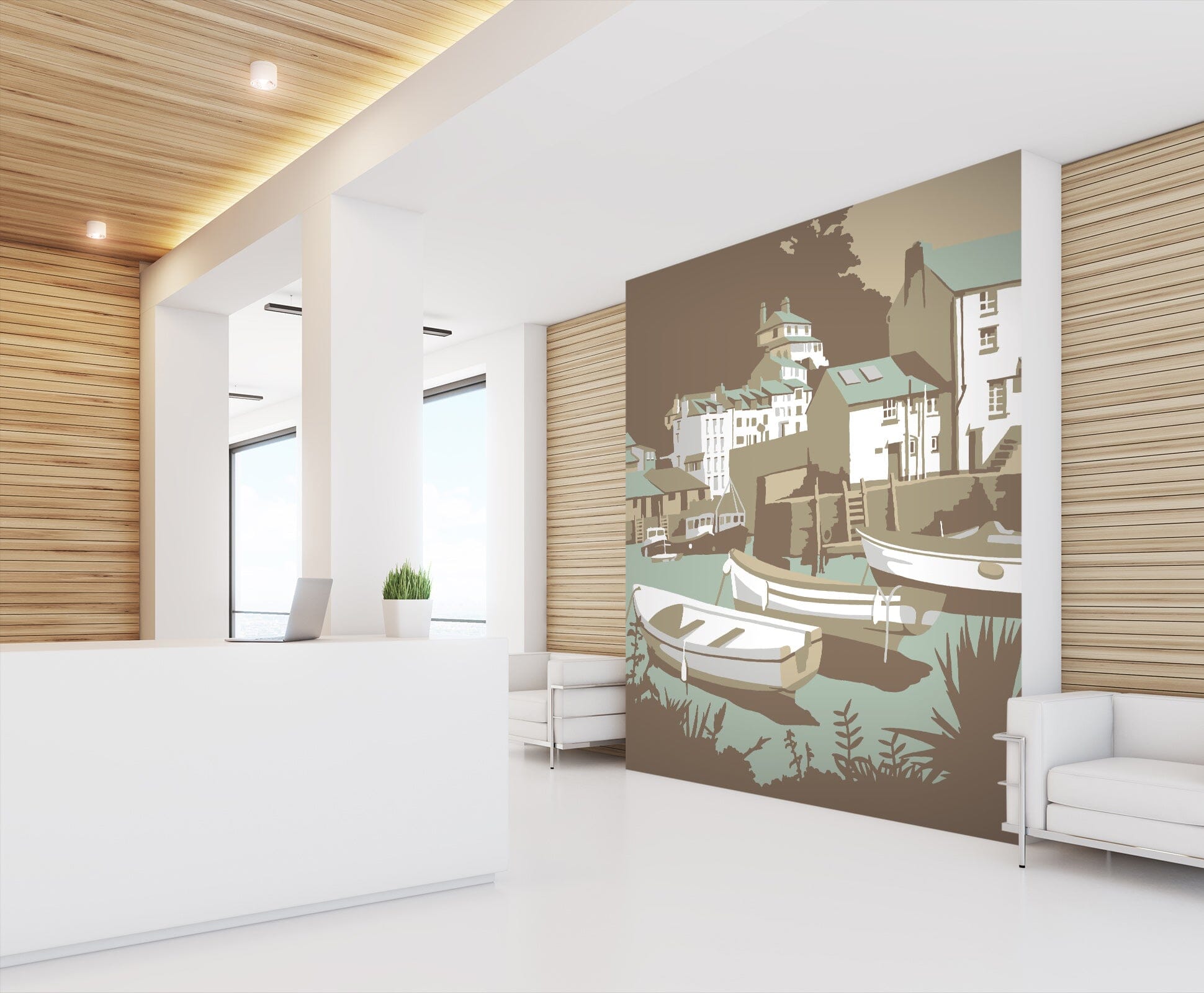 3D Polperro 1038 Steve Read Wall Mural Wall Murals Wallpaper AJ Wallpaper 2