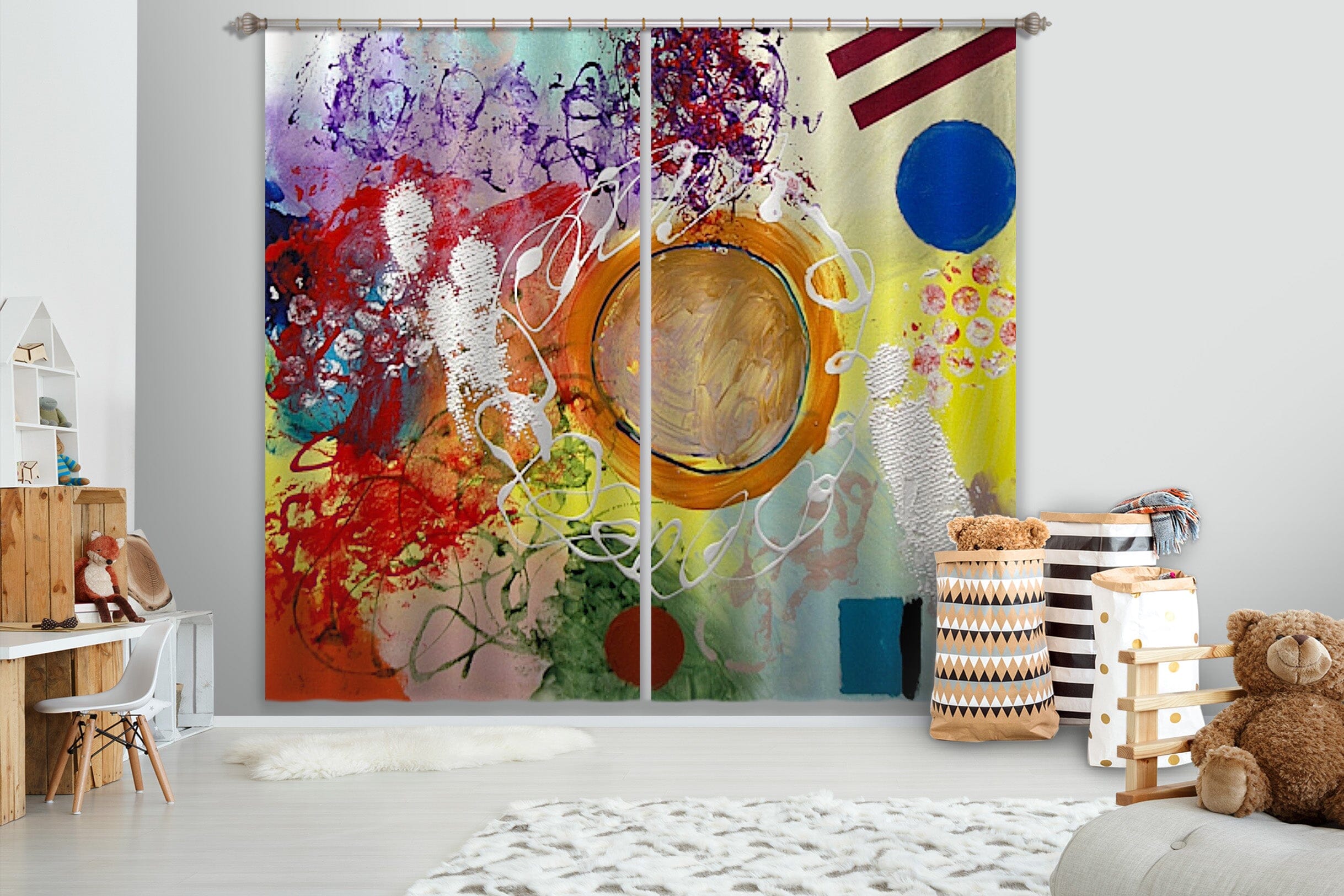 3D Color Graffiti 104 Allan P. Friedlander Curtain Curtains Drapes Curtains AJ Creativity Home