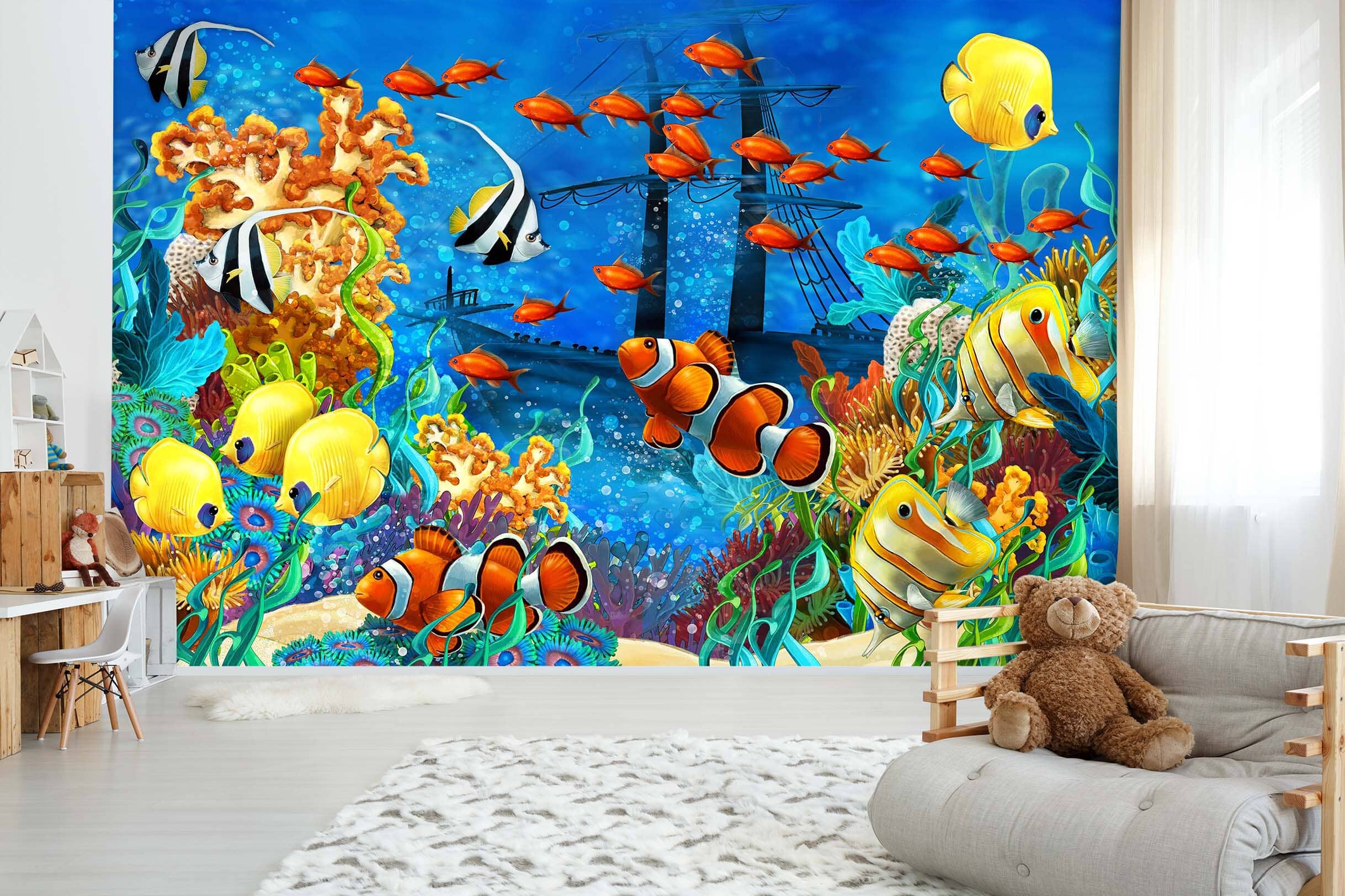 3D Cartoon Sea Bottom 053 Wall Murals Wallpaper AJ Wallpaper 2