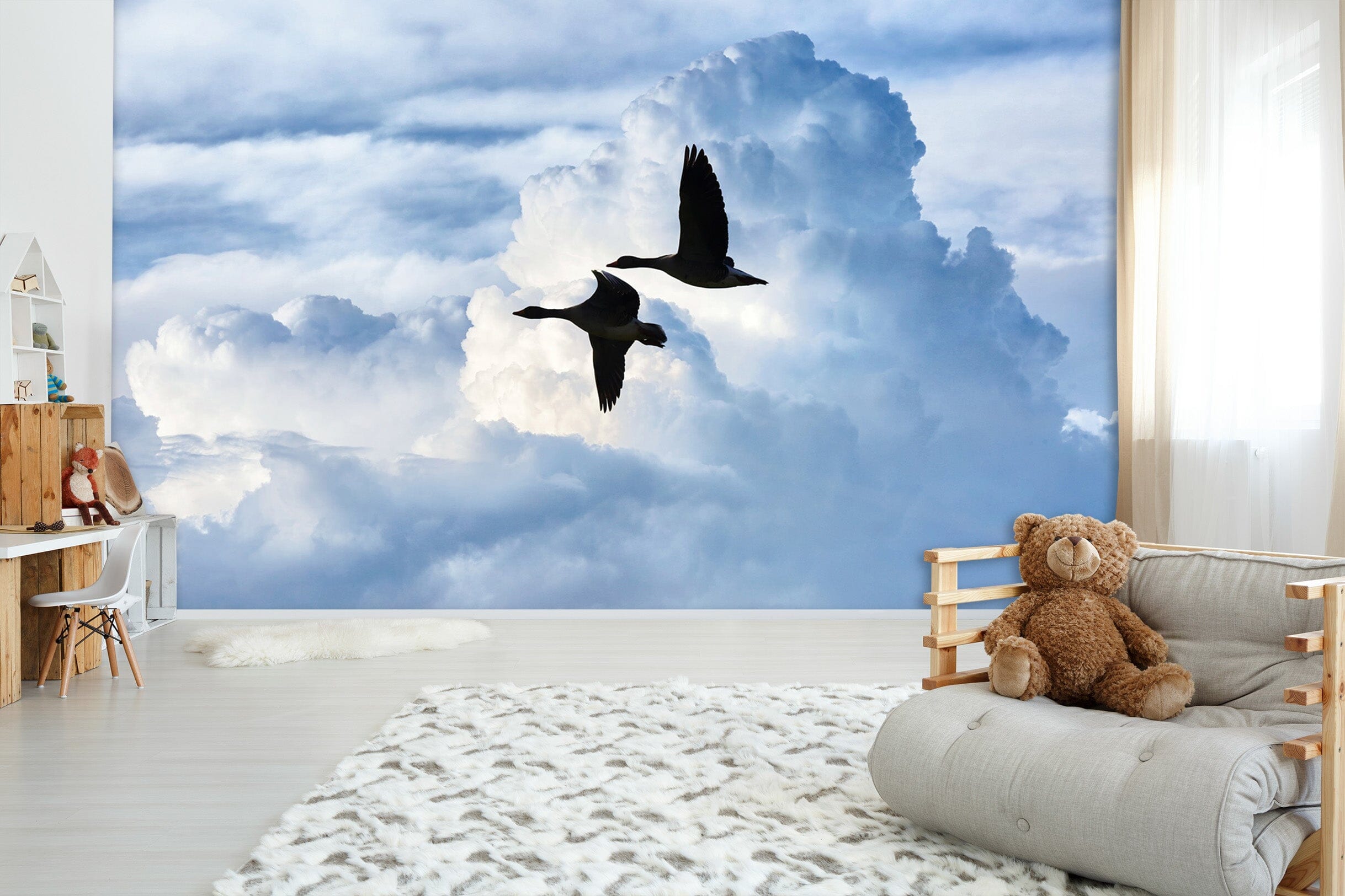 3D Cloud Geese 153 Wall Murals Wallpaper AJ Wallpaper 2