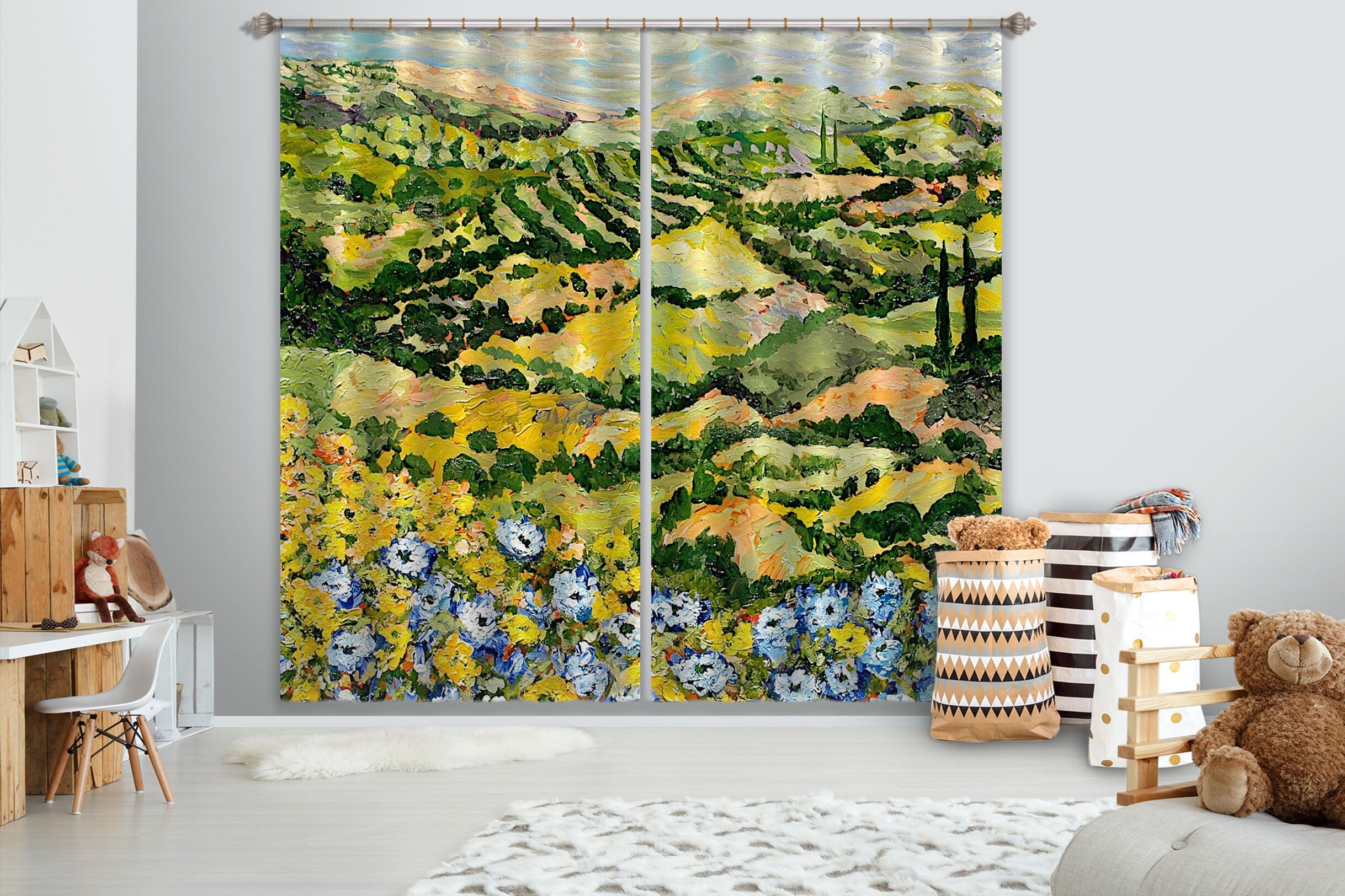 3D Spring Garden 130 Allan P. Friedlander Curtain Curtains Drapes Curtains AJ Creativity Home