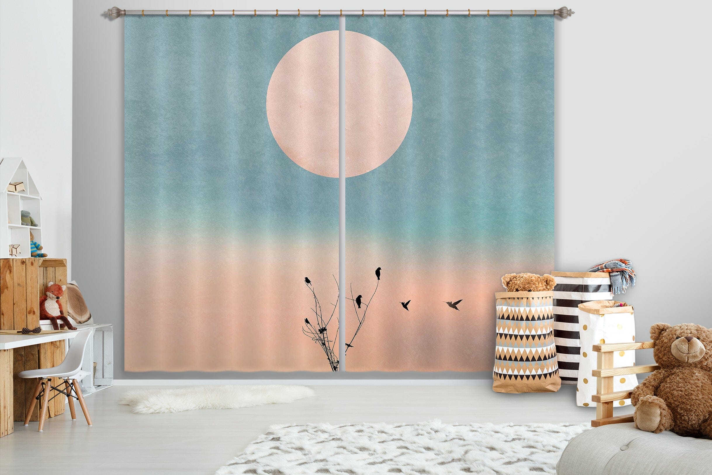 3D Waking Up Warm 065 Boris Draschoff Curtain Curtains Drapes Curtains AJ Creativity Home