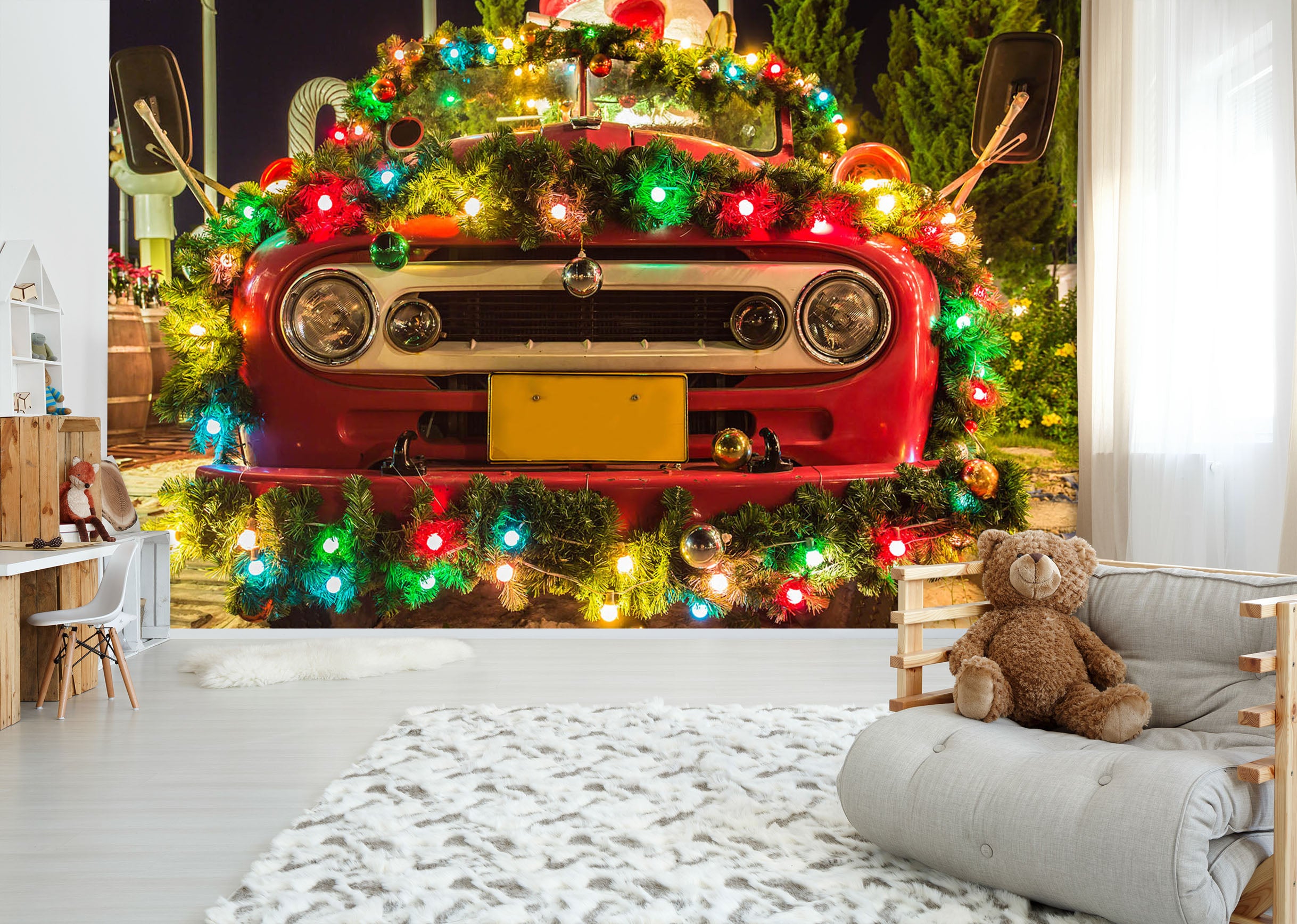 3D Christmas Car 308 Vehicle Wall Murals