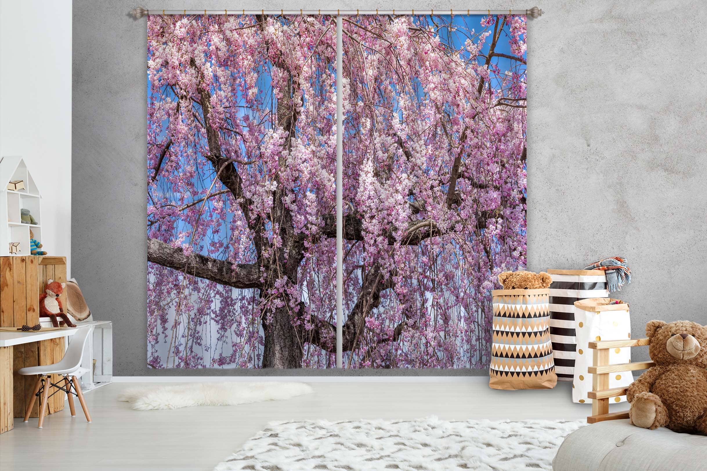 3D Peach Tree 059 Marco Carmassi Curtain Curtains Drapes Curtains AJ Creativity Home