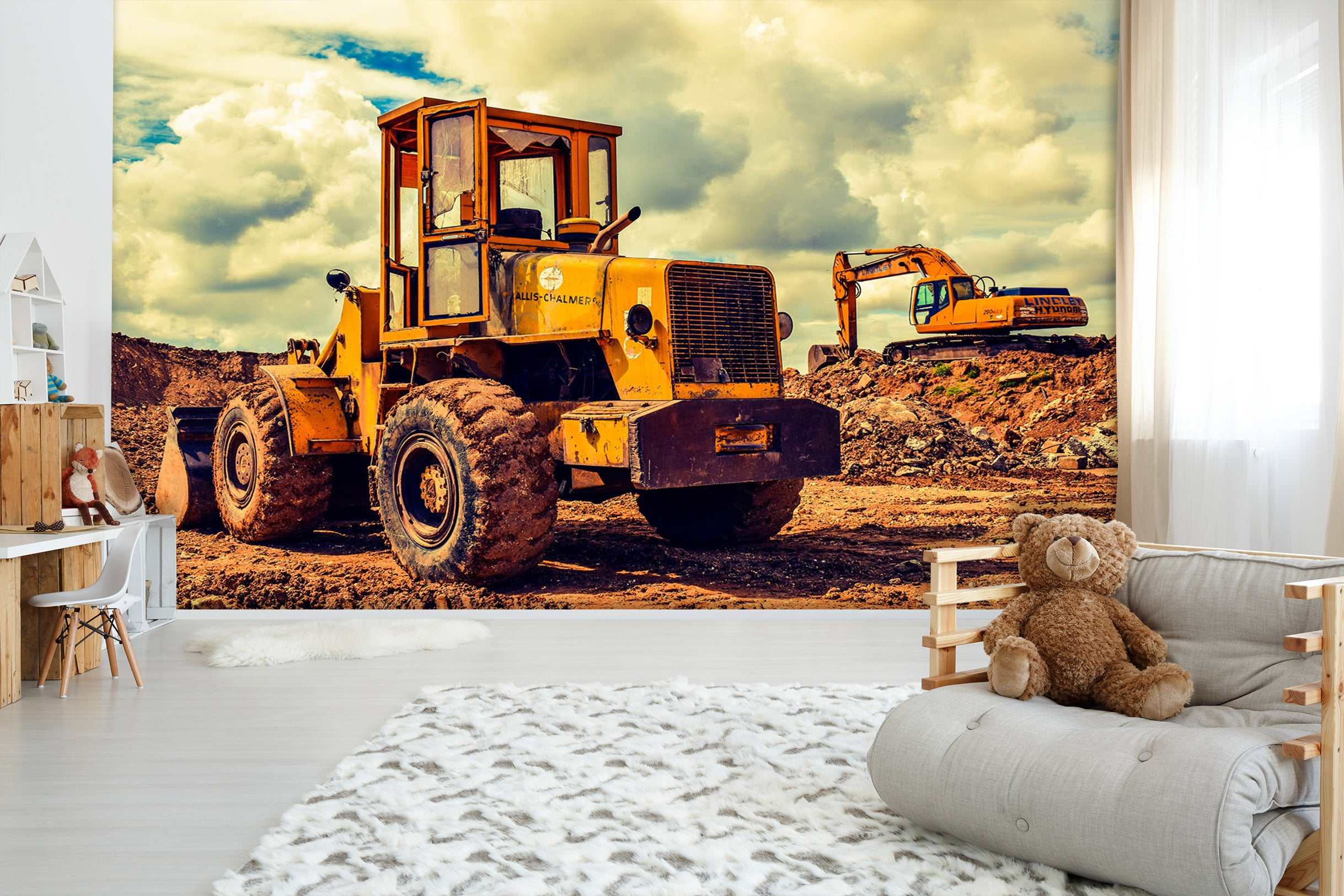 3D Excavator Land 031 Vehicle Wall Murals