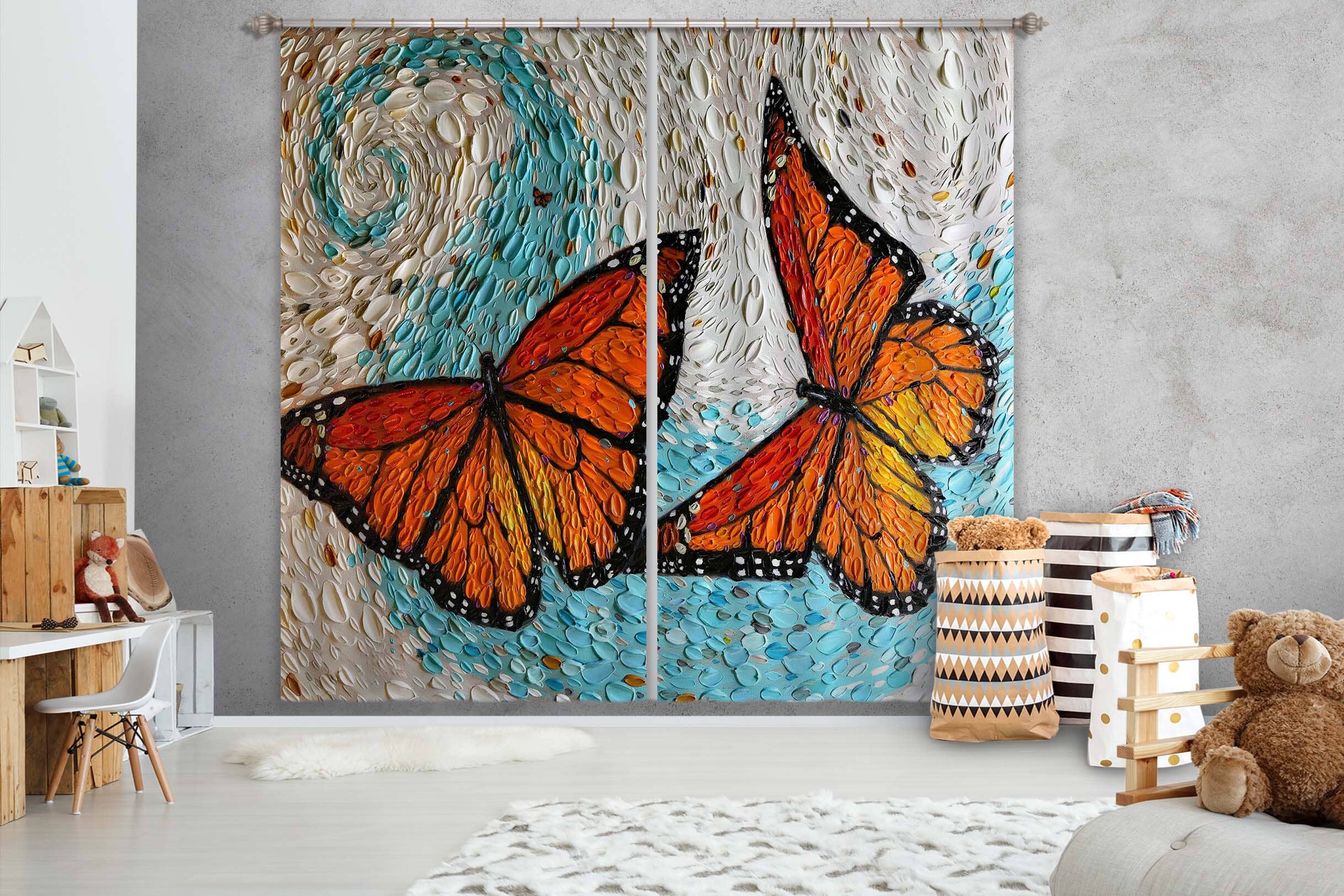 3D Butterfly Specimen 064 Dena Tollefson Curtain Curtains Drapes Curtains AJ Creativity Home