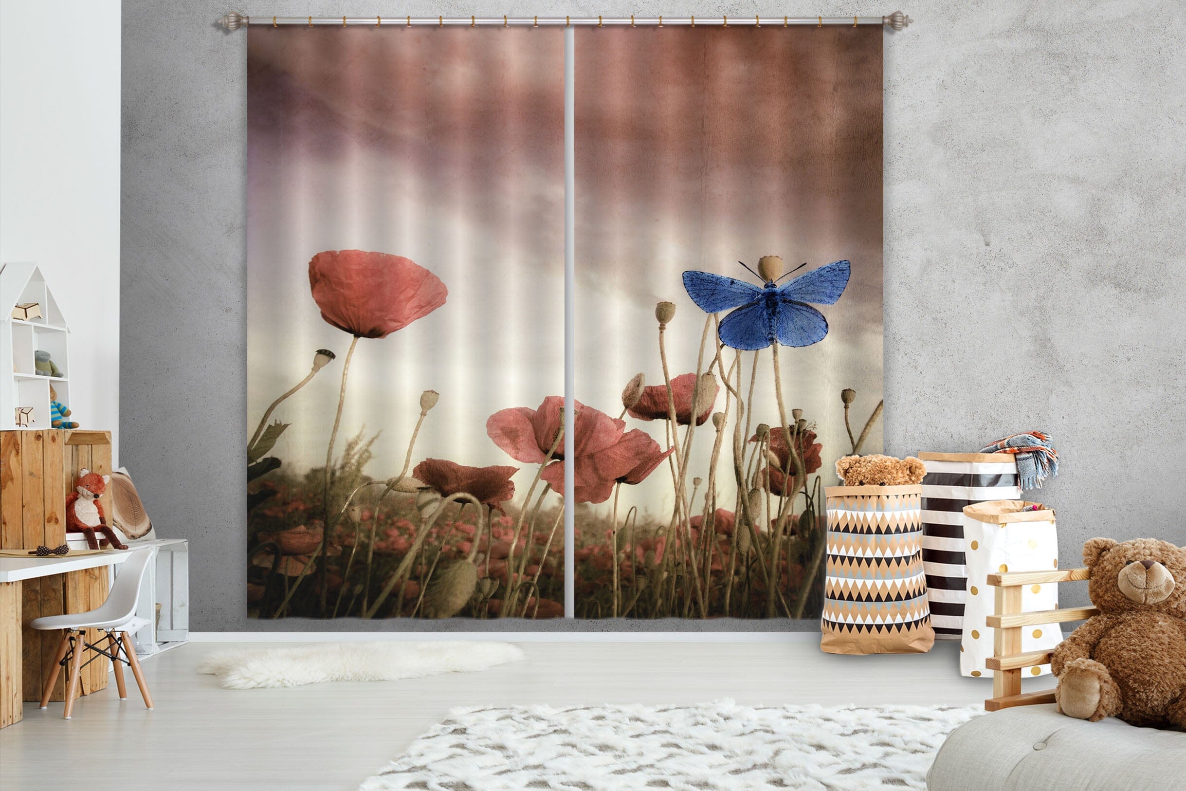 3D Prairie Flowers 148 Marco Carmassi Curtain Curtains Drapes Curtains AJ Creativity Home