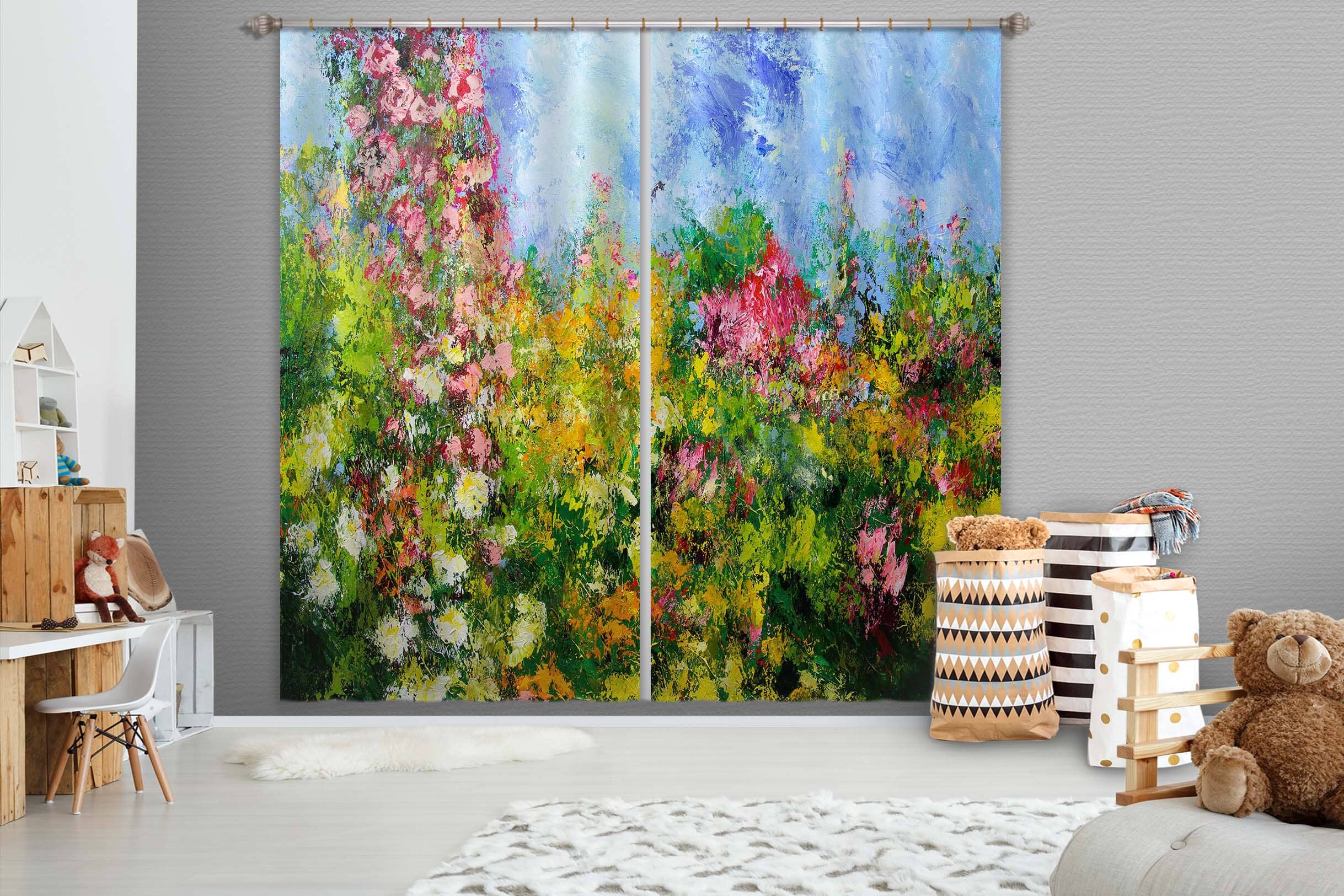 3D Flowers Everywhere 048 Allan P. Friedlander Curtain Curtains Drapes Curtains AJ Creativity Home