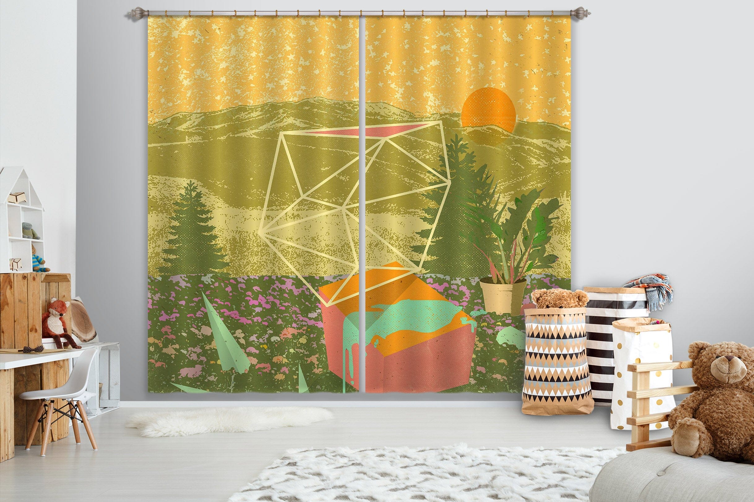 3D Forest At Dusk 045 Showdeer Curtain Curtains Drapes Curtains AJ Creativity Home