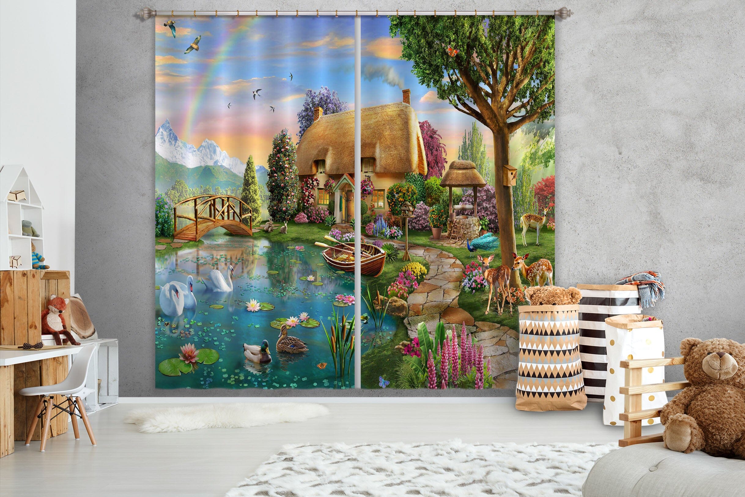 3D Spring Village 066 Adrian Chesterman Curtain Curtains Drapes Curtains AJ Creativity Home