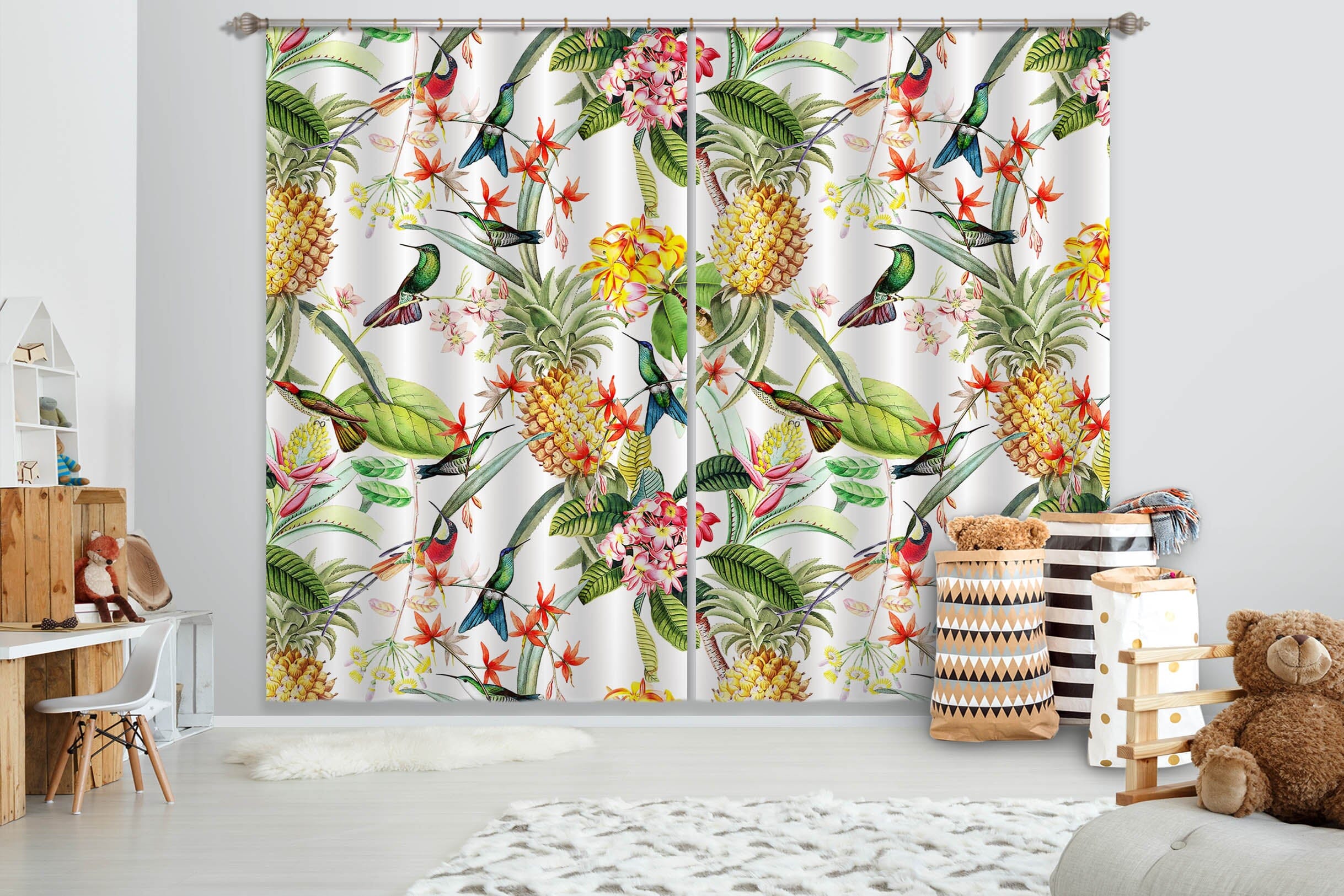 3D Flower Branch 162 Uta Naumann Curtain Curtains Drapes Curtains AJ Creativity Home