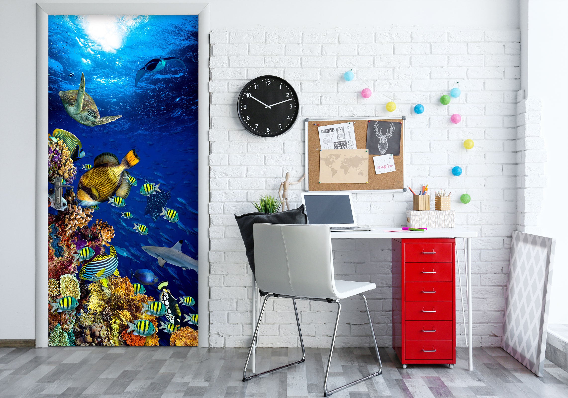 3D Sea Fish 24138 Door Mural