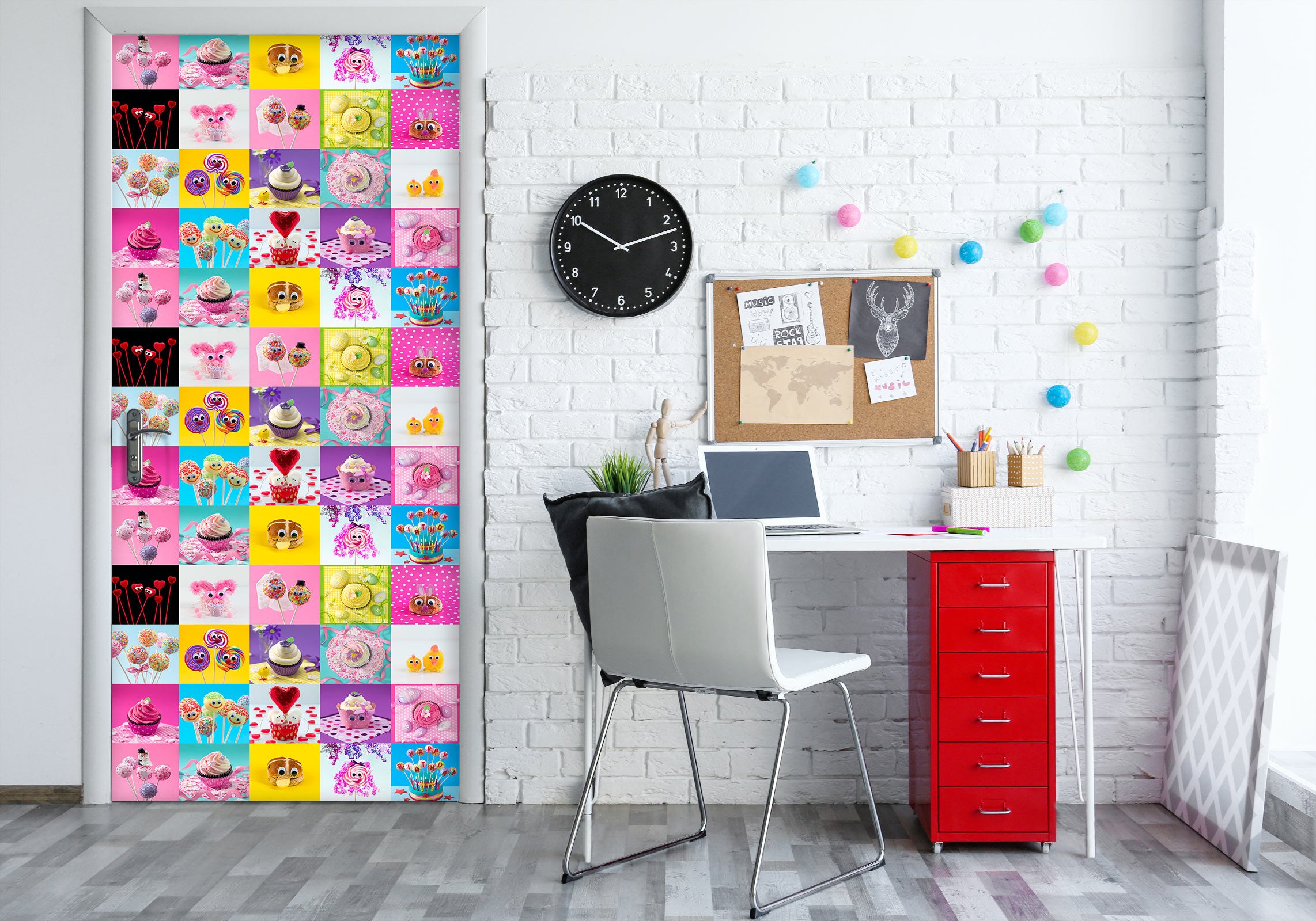 3D Colorful Dessert Ice Cream 10725 Assaf Frank Door Mural