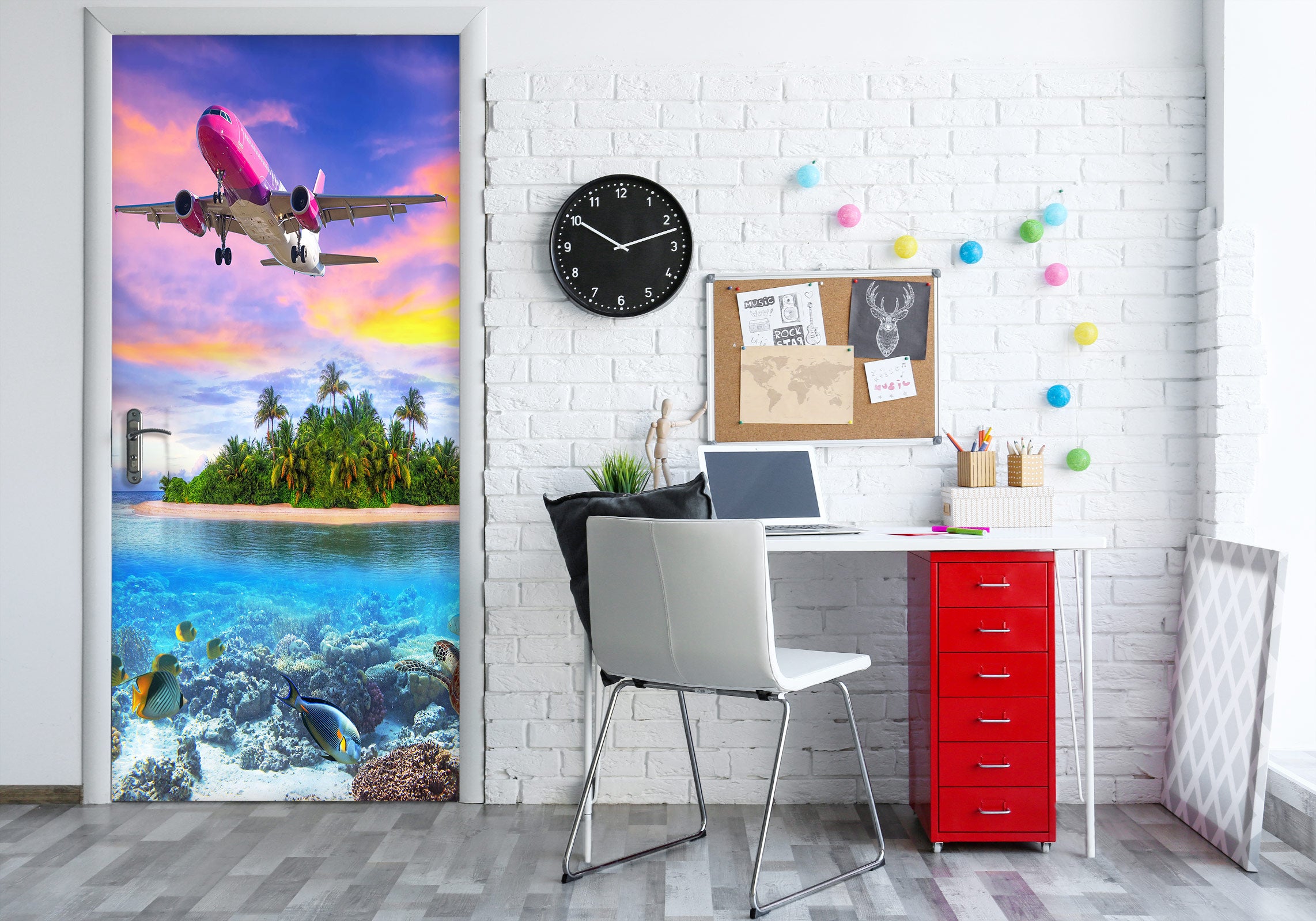 3D Aircraft Island 23224 Door Mural
