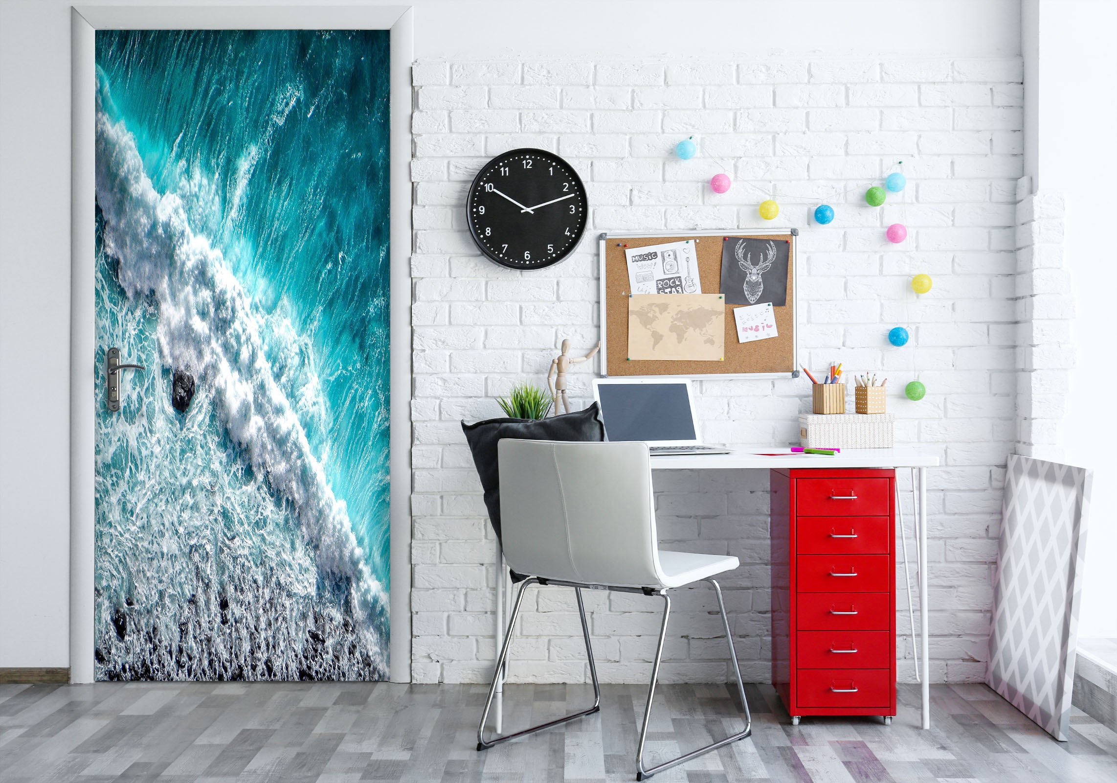 3D Waves 21152 Door Mural