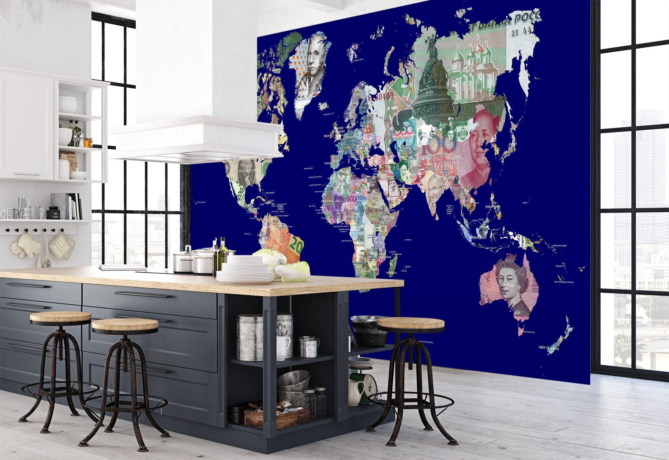3D Color Painting 2055 World Map Wall Murals Wallpaper AJ Wallpaper 2