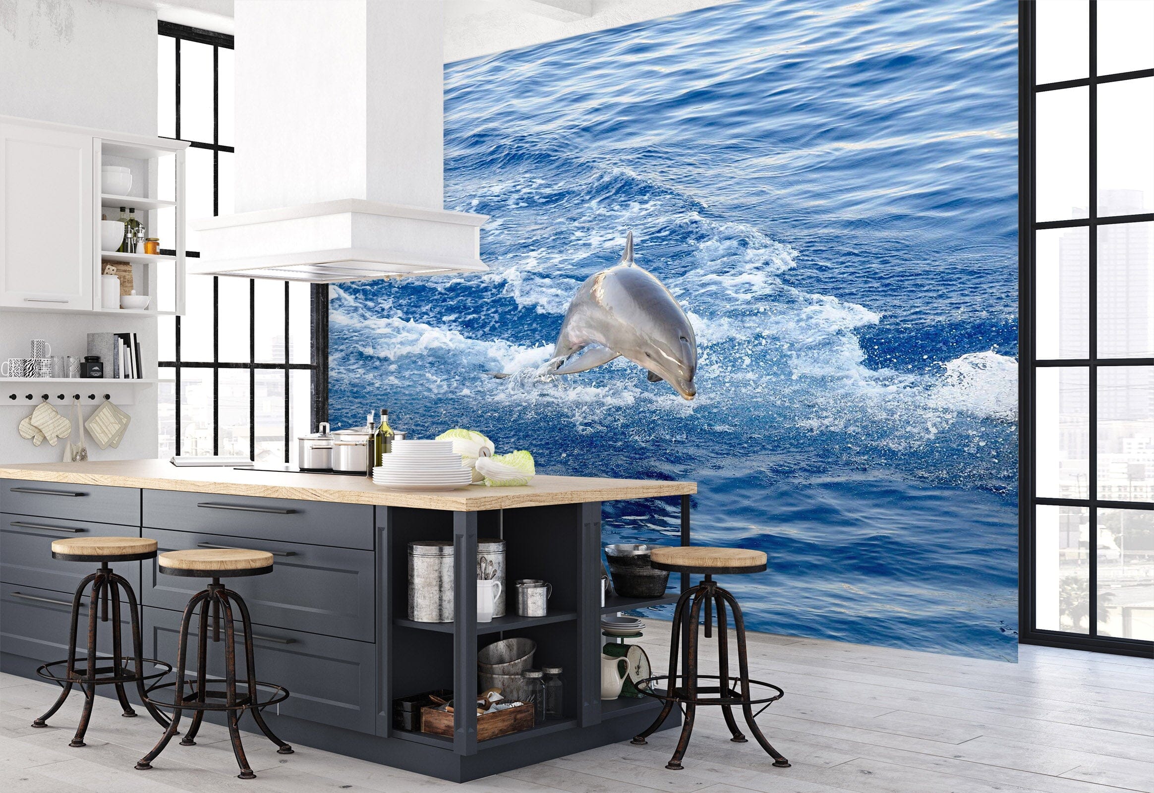 3D Sea Fins 2029 Wall Murals Wallpaper AJ Wallpaper 2